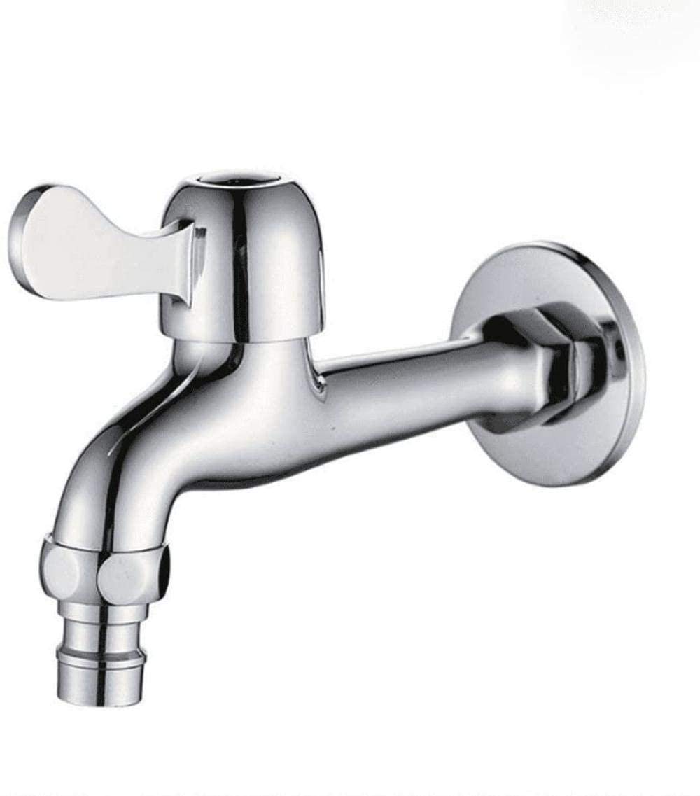 Modern Brass Hot & Cold Water Basin Faucet - Full Copper Bathroom Sink Faucet with Wall Mount Design - Perfect for Laundry, Washing Machine, Mop Sink & Outdoor Use - Quick Connect Installation