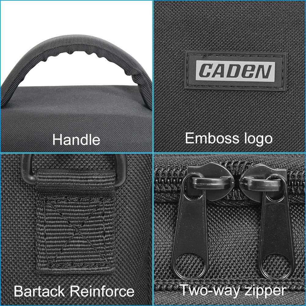 CADeN Compact Waterproof Camera Shoulder Crossbody Bag - Compatible with Nikon, Canon, Sony SLR/DSLR Mirrorless Cameras & Lenses (1.0 S, Black) - Perfect for Travel, Hiking & Outdoor Photography