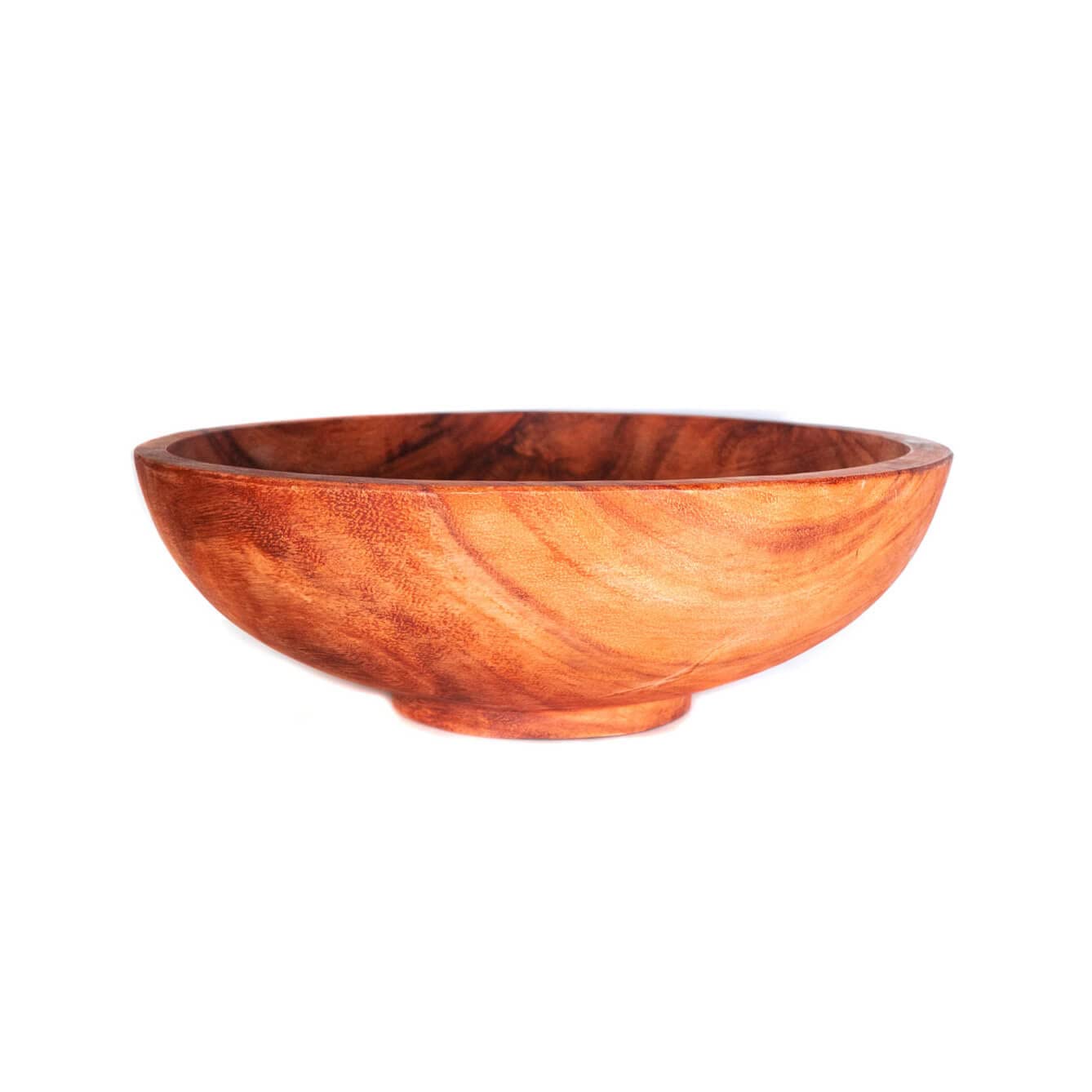 Handcrafted Acacia Wood Serving Bowl - 8.7 Inch Natural Wooden Bowl for Fruits, Salads, Snacks & Desserts | Eco-Friendly Sustainable Tableware | Perfect for Dinner Parties, Picnics & Kitchen Gifts