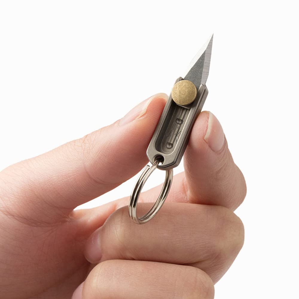 Ultra Small Titanium EDC Utility Knife - Compact Pocket Knife with Stainless Steel Blade for Box Opening, Package Cutting | Lightweight Everyday Carry Tool for Camping, Hiking & Outdoor Adventures