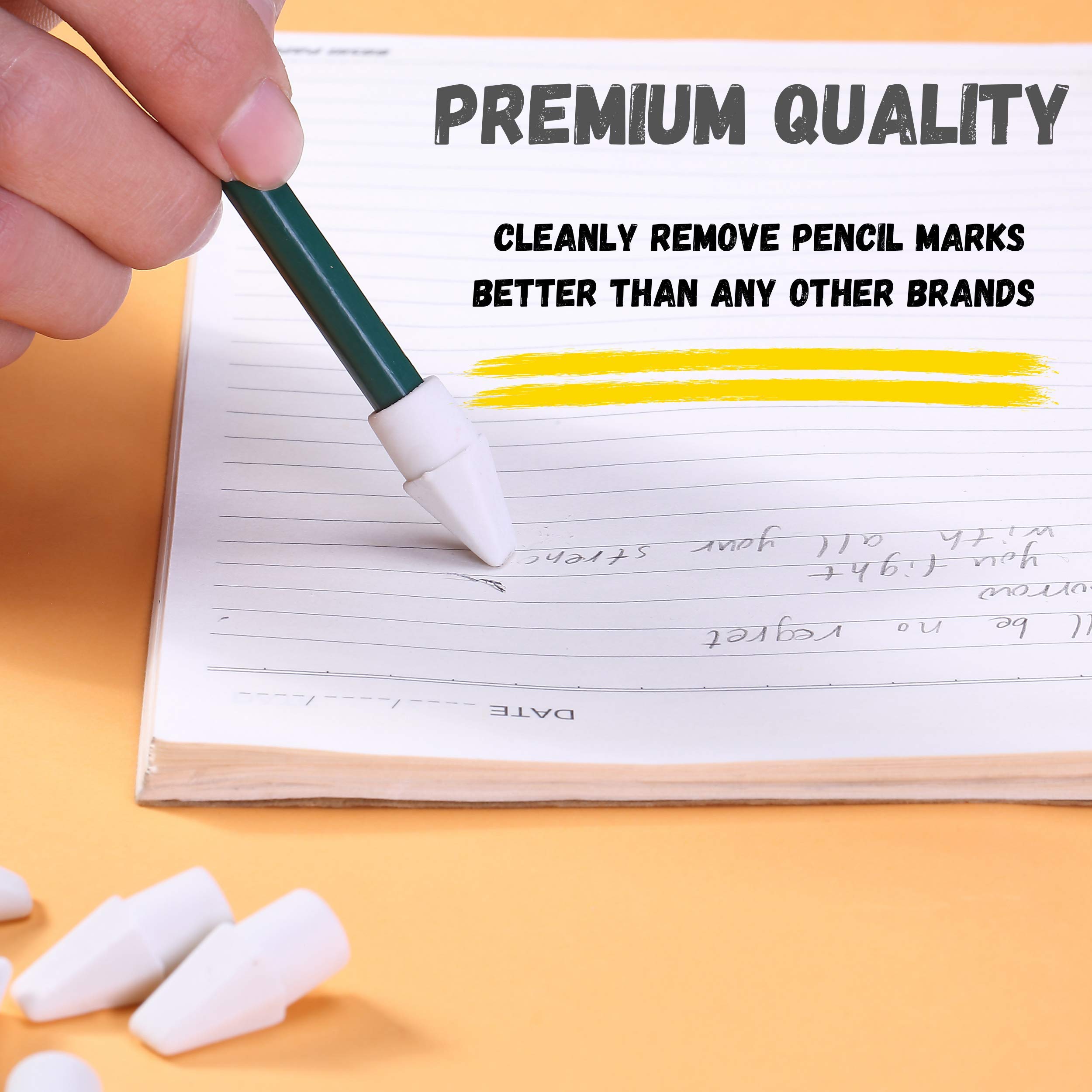 Mr. Pen White Pencil Erasers 120pc - Pencil Top Eraser Caps for School & Office
