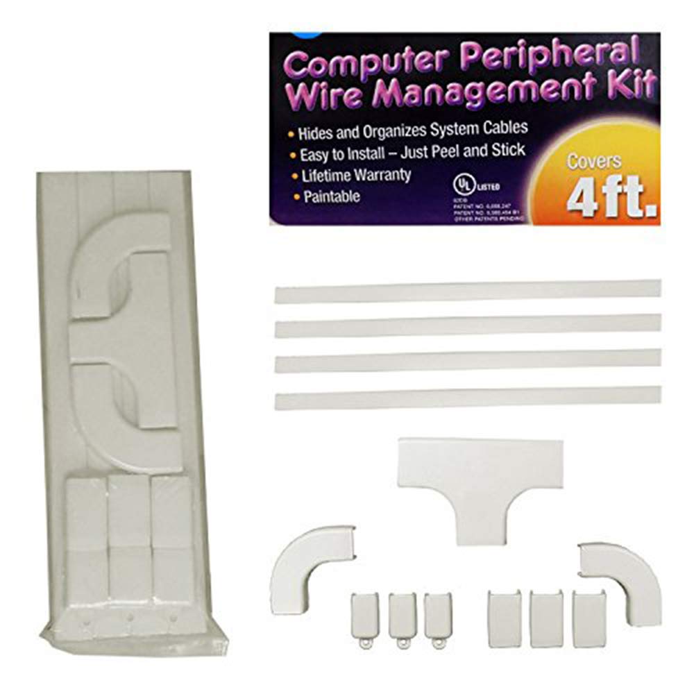 500 Series Computer Peripheral Kit (Medium) - White | USB Hub, HDMI Adapter & Cable Organizer for Home Office & Gaming Setup