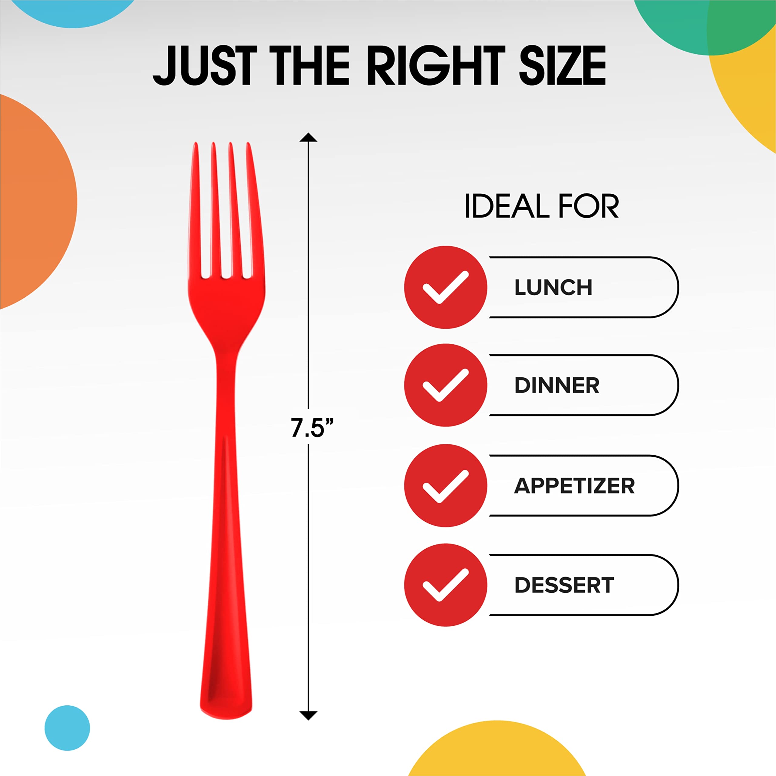 200-Pack Heavy Duty Red Plastic Forks - Disposable Cutlery Set for Parties, Picnics, BBQs & Events - Durable Flatware for Outdoor Dining & Catering