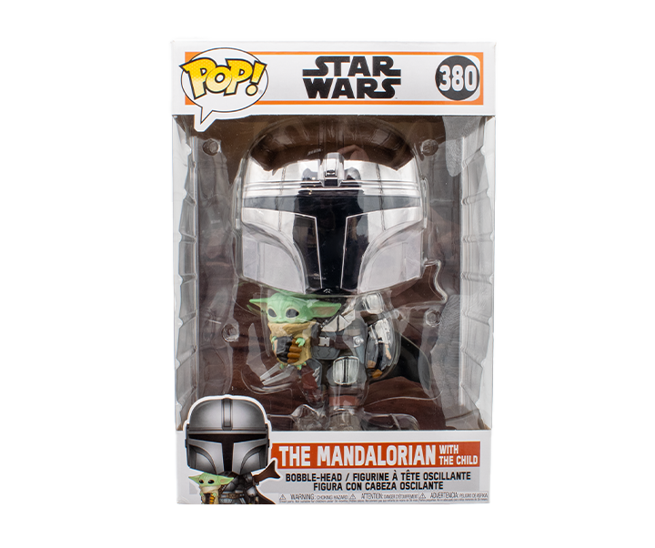 Funko Pop! Star Wars The Mandalorian with The Child Chrome 10-Inch Vinyl Figure - Collectible Gift for Fans, Home & Office Display