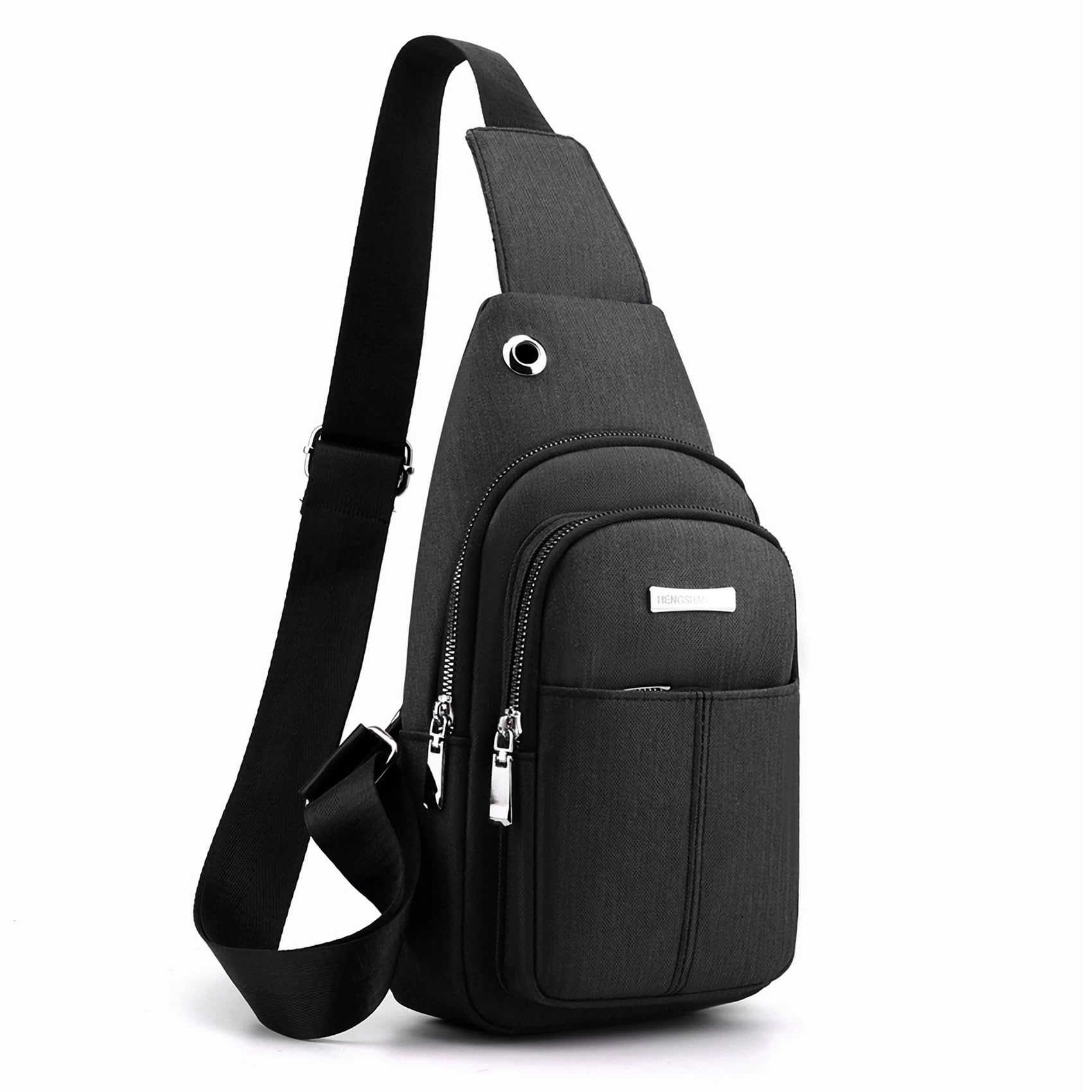 Waterproof Crossbody Sling Bag for Men & Women - Lightweight Chest Backpack for Travel, Hiking, Walking & Outdoor Activities | Durable & Comfortable (Black)
