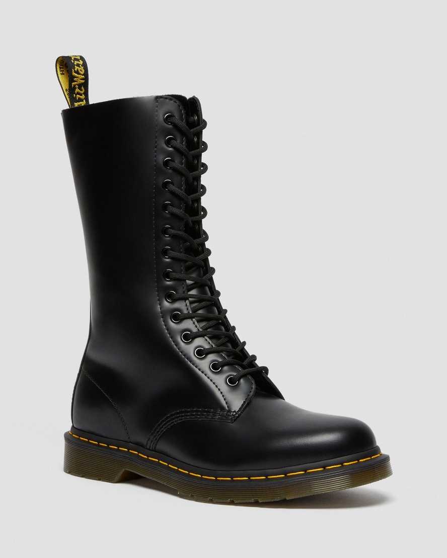 1914 Black Smooth Leather Tall Boots for Women - Stylish Knee-High Winter Riding Boots with Comfortable Fit - Perfect for Casual Outfits, Office Wear & Outdoor Activities