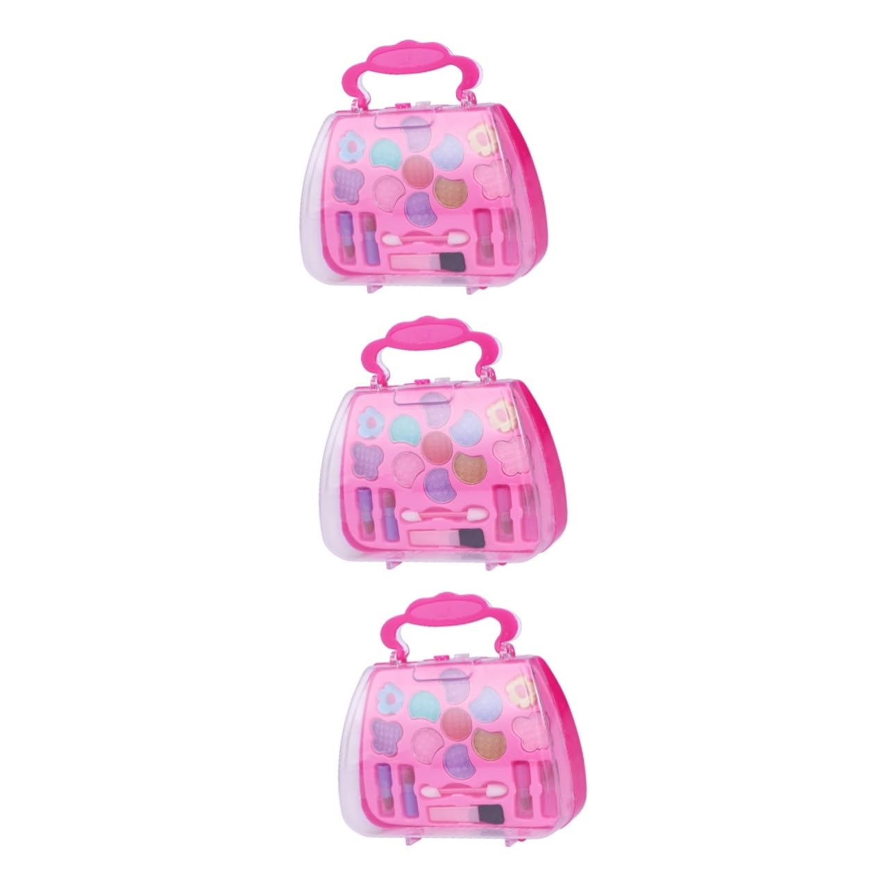 3PCS Pretend Makeup Kit for Girls - Kids Cosmetic Toys Set with Portable Case, Role Play Makeup Toys for Toddlers & Children - Perfect for Birthday Gifts, Dress-Up Play & Imaginative Fun