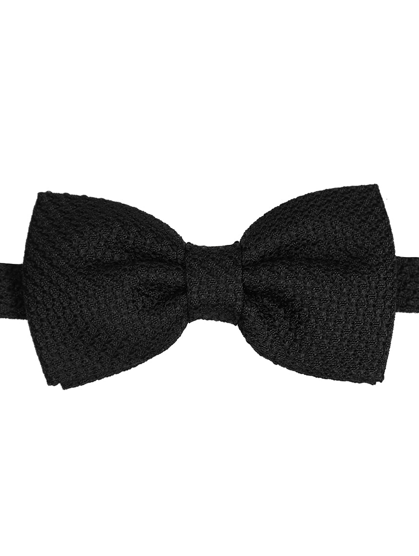 DÉCLIC Grenadine Bow Tie - Elegant Black Silk Bow Tie for Men | Perfect for Weddings, Prom, Formal Events & Special Occasions