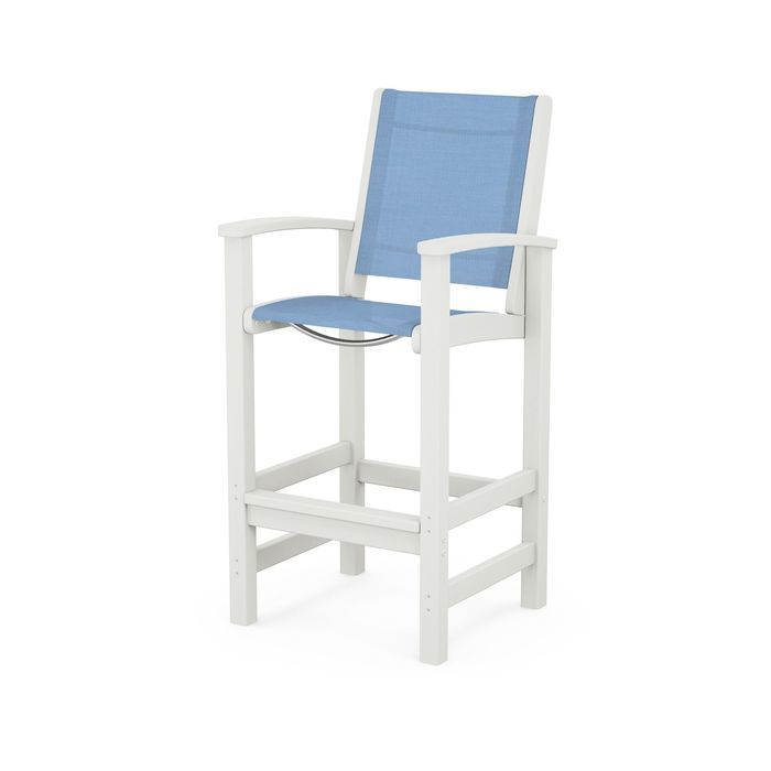 POLYWOOD Coastal Bar Chair - Outdoor & Indoor Bar Stool, Weather-Resistant, Durable, Comfortable - Perfect for Patio, Deck, Kitchen, and Poolside Use