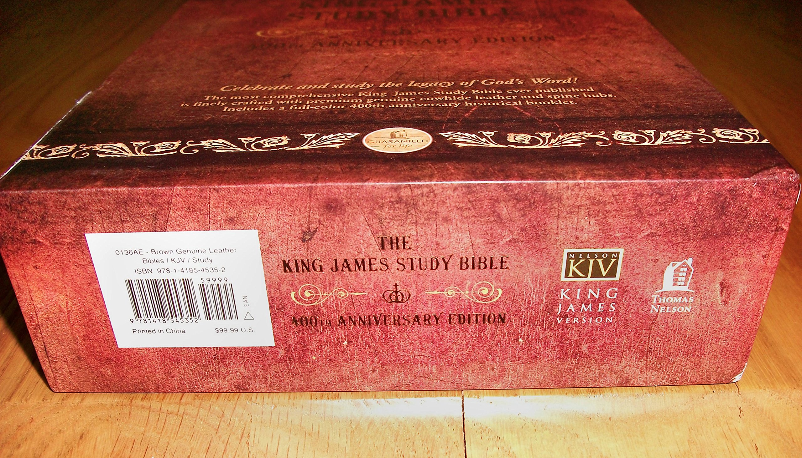 King James Study Bible KJV - Genuine Brown Leather Cover, Large Print, Red Letter Edition - Perfect for Bible Study, Church Services & Personal Devotion