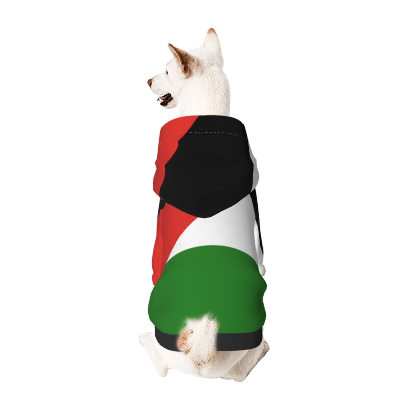 Palestine Flag Pet Hoodie - Warm Dog Snood, Scarf & Jacket for Cold Weather - Cozy Winter Dog Coat for Small & Large Breeds - Perfect for Outdoor Walks, Park Visits & Photo Shoots