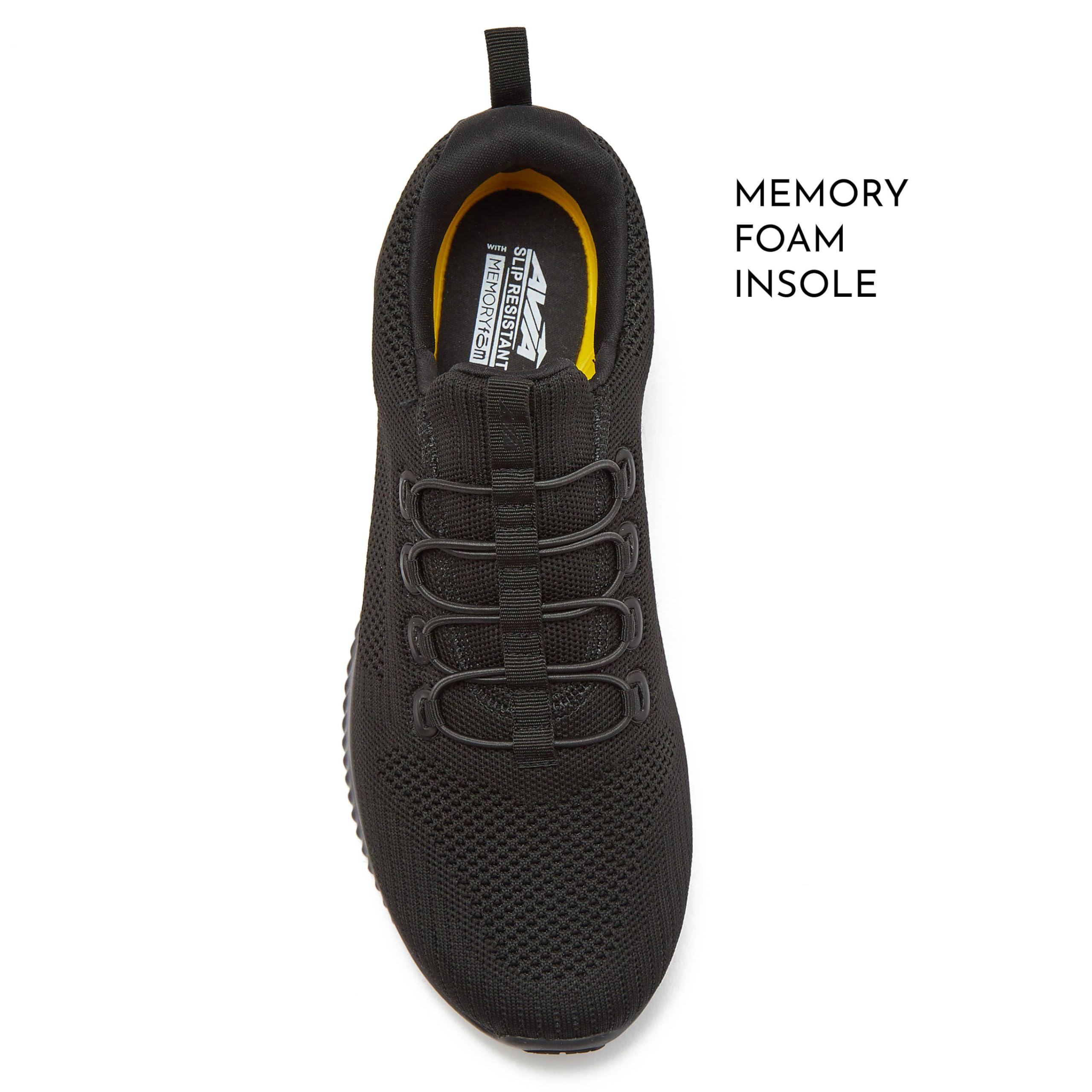 **Avia Women's Anchor Mesh Slip-On Sneakers - Non-Slip, Water-Resistant & Comfortable for Food Service, Restaurant & Work - Black, Navy, White (Ideal for Waitresses, Nurses & Chefs)**