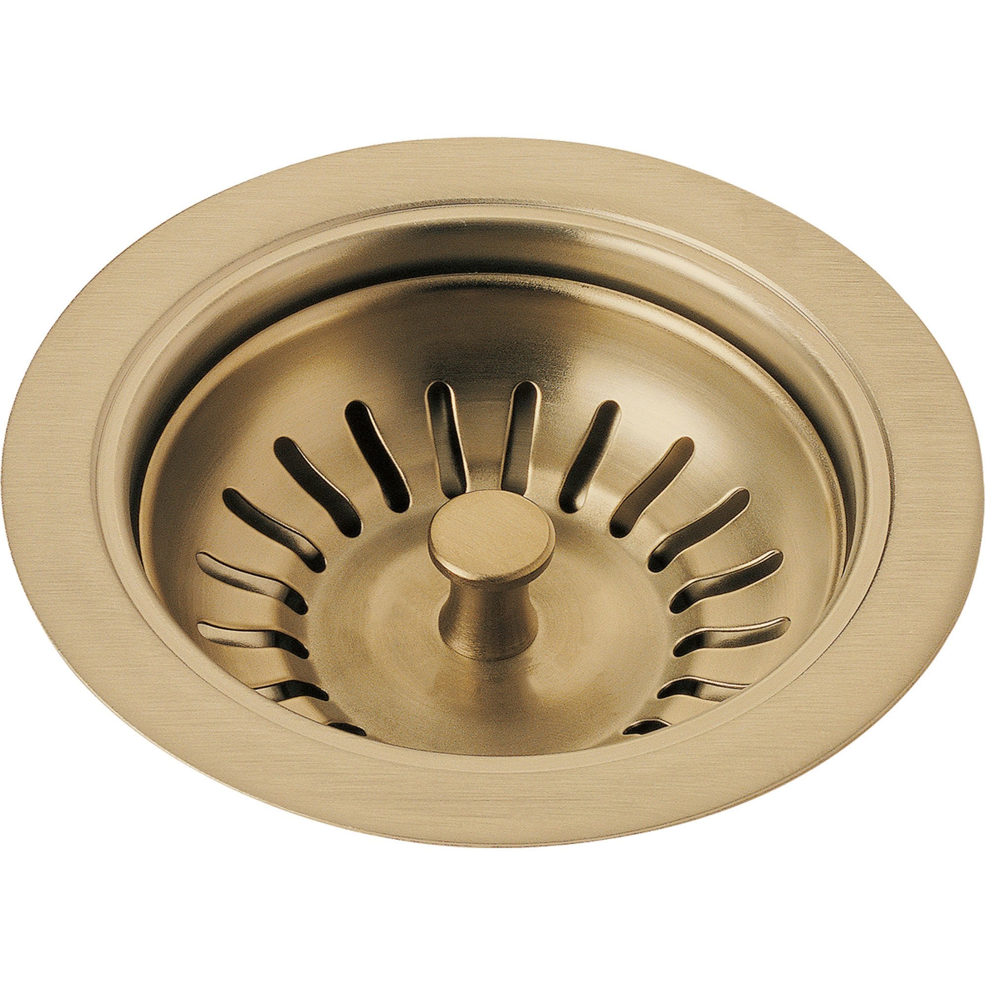 Delta 4-1/2 Inch Champagne Bronze Kitchen Sink Flange and Strainer 638404 - Durable Drain Assembly for Farmhouse & Drop-In Sinks