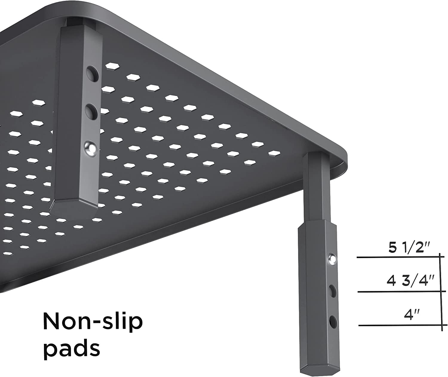 EVOOMI Monitor Stand Riser - Ergonomic Computer Desk Organizer with Anti-Skid HD Hexagonal Steel Base - Free Cable Management Ties - Perfect for Laptop, Desktop, Printer & iMac - Boost Productivity in Home Office & Workspace