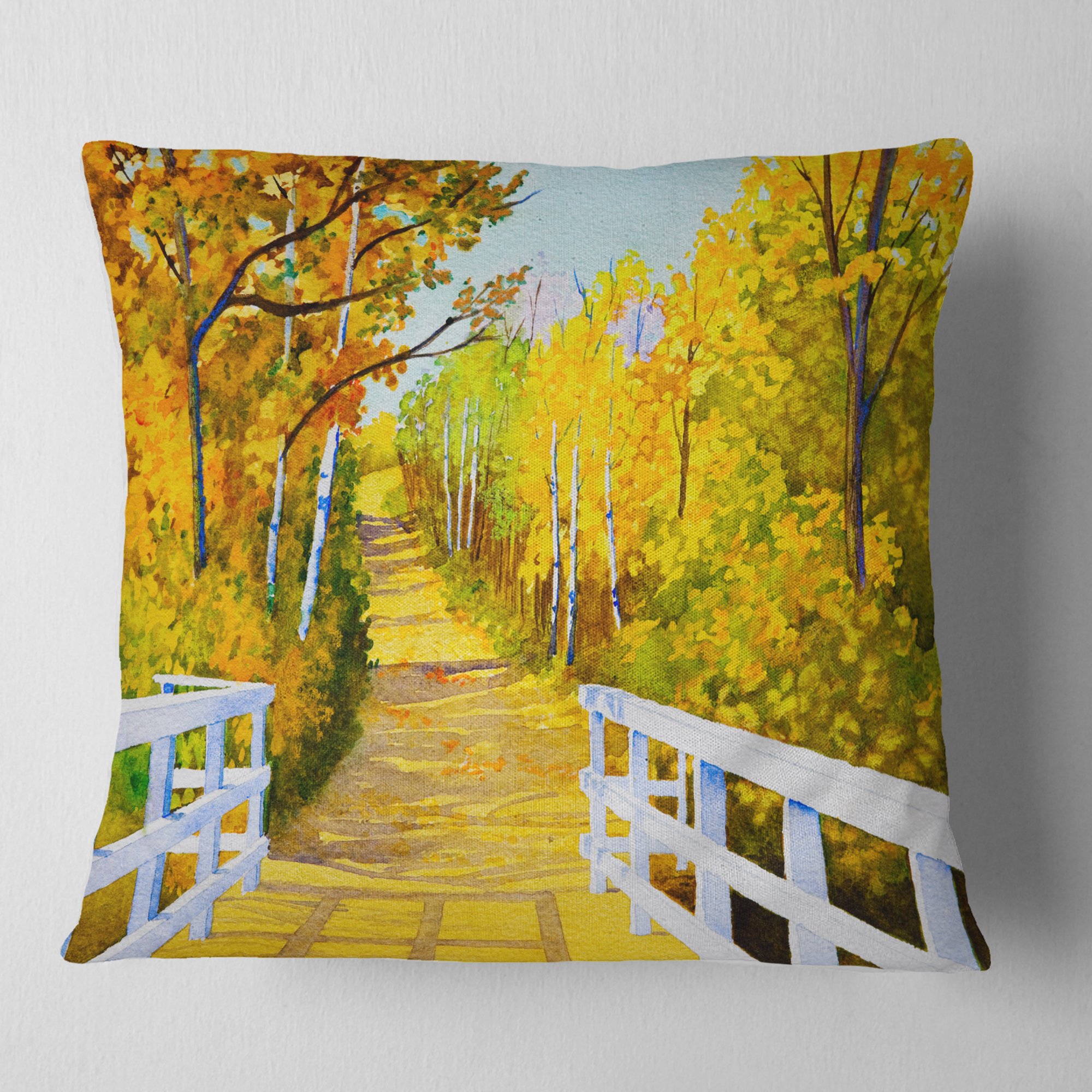 DesignQ CU6506 18x18 Inch Yellow Decorative Pillow Cushion - Soft Square Throw Pillow for Sofa, Bed, Living Room & Home Decor