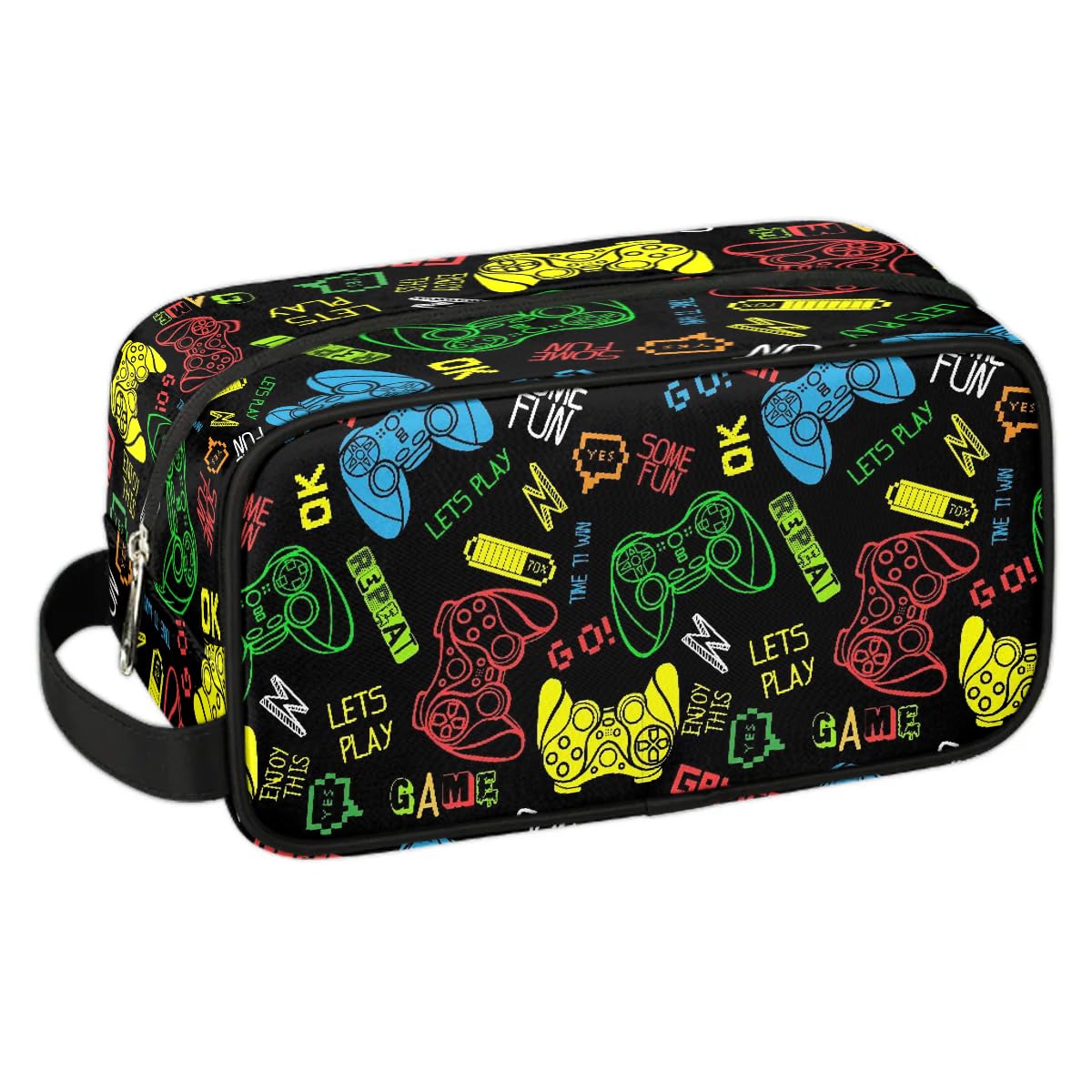 Boys Travel Toiletry Bag - Waterproof Hanging Dopp Kit with Game Controller Design for Kids & Men - Large Capacity Shaving Organizer for Video Game Fans - Perfect for Travel, Sports, Gym & Shower Use