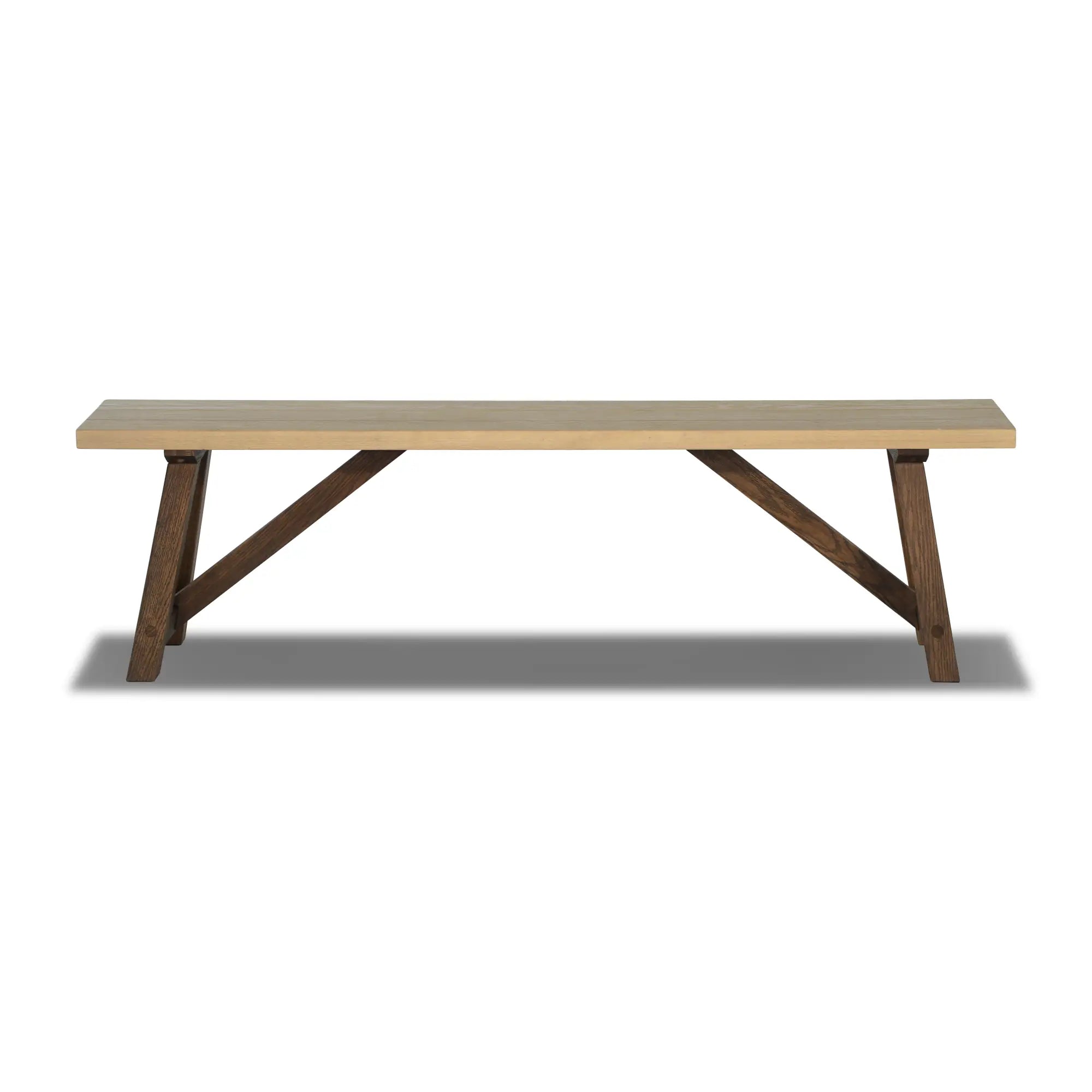 Solid Wood Bench - Cascais Style Handcrafted Wooden Bench for Patio, Garden, or Entryway - Durable & Weather-Resistant Outdoor Seating