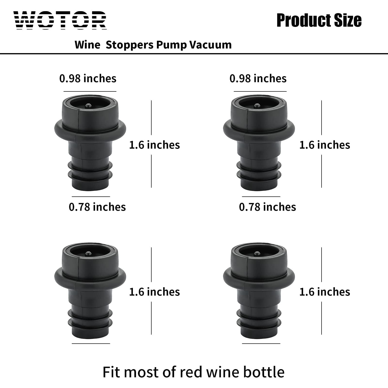 Premium Vacuum Wine Stoppers - 12 Pack Silicone Wine Savers & Preservers, Reusable Bottle Sealers to Keep Wine Fresh (Black) - Perfect for Parties, Gifts & Home Bars