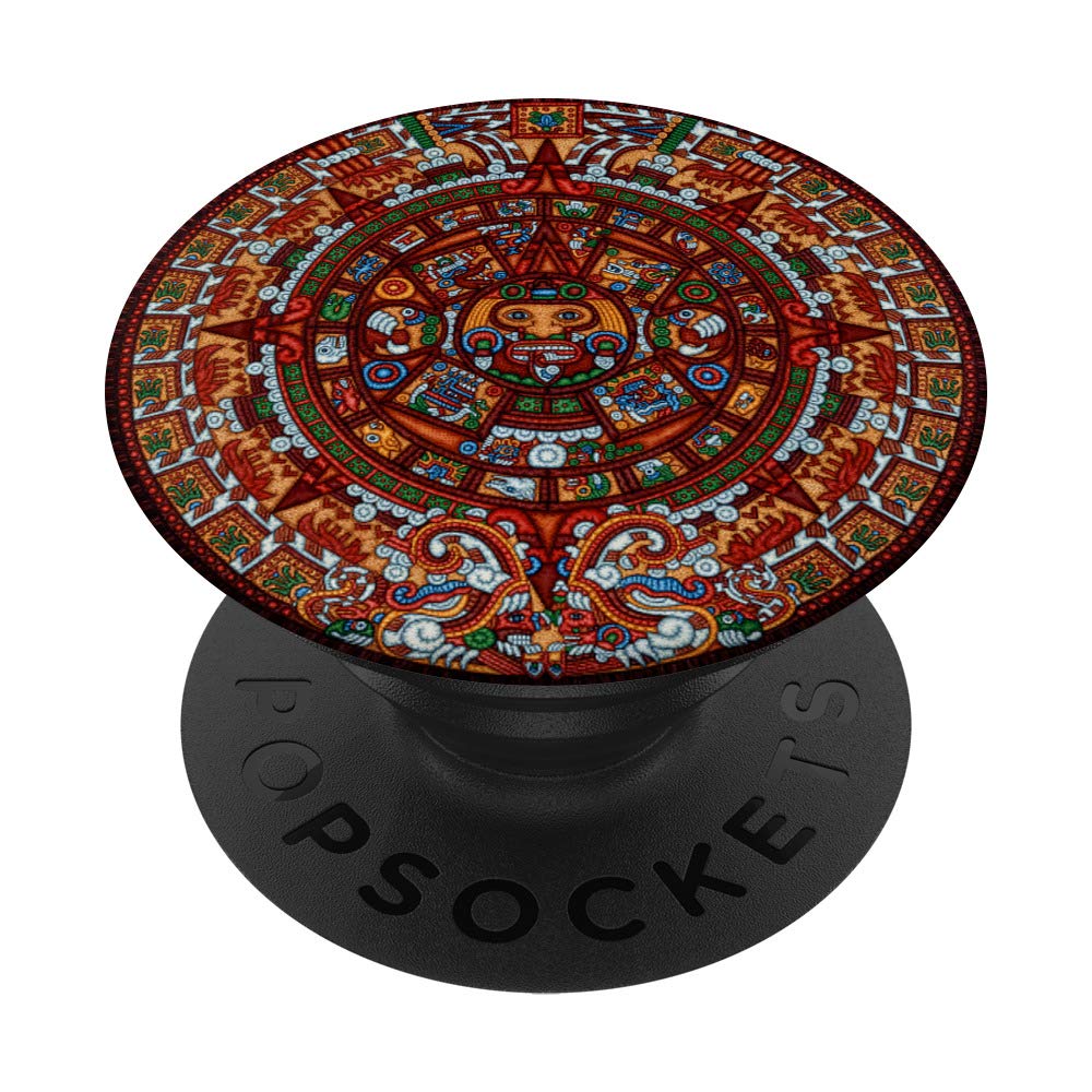 Aztec Calendar Mexican Mayan PopSockets PopGrip - Swappable Phone Grip for iPhone, Samsung & Tablets | Perfect for Travel, Work & Daily Use