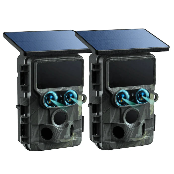 Campark TC22 4K WiFi Dual Lens Solar Trail Camera with Starlight Night Vision - Waterproof Hunting Game Camera for Wildlife Monitoring, Outdoor Security & Nighttime Scouting