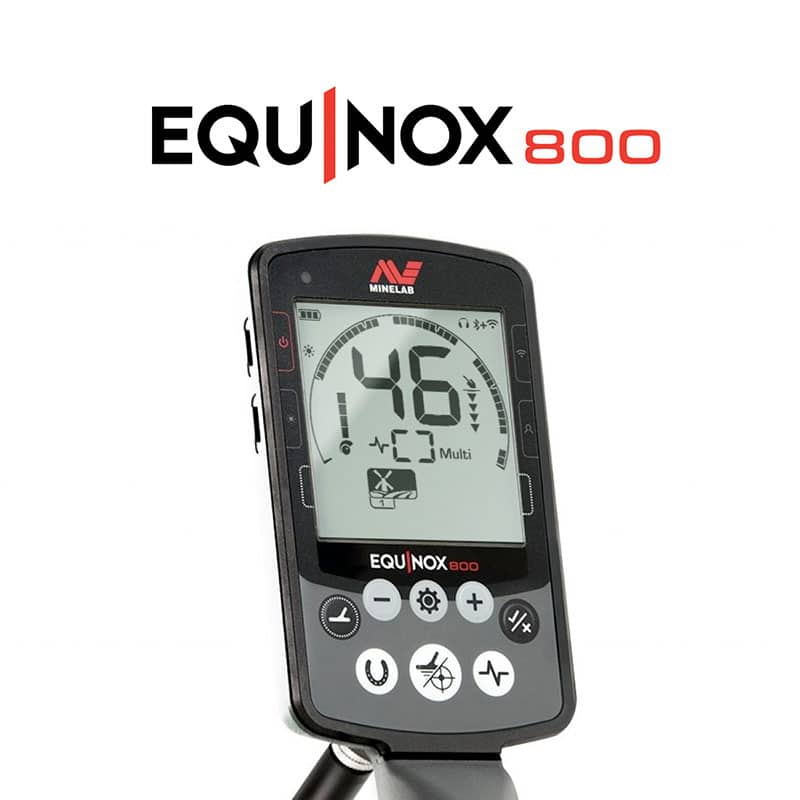 Minelab EQUINOX 800 Multi IQ Waterproof Metal Detector with Pro Find 40 Pinpointer - Professional Gold & Treasure Hunting for Beach, Field & Outdoor Adventures