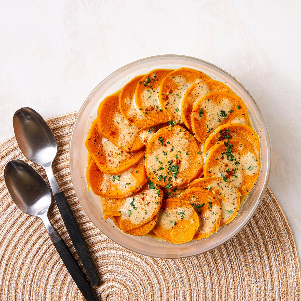 Althea Brown's Whole30 Sweet Potato Gratin Recipe - Healthy, Gluten-Free, Dairy-Free Casserole Dish for Paleo & Keto Diets | Perfect for Holiday Dinners, Family Gatherings & Meal Prep