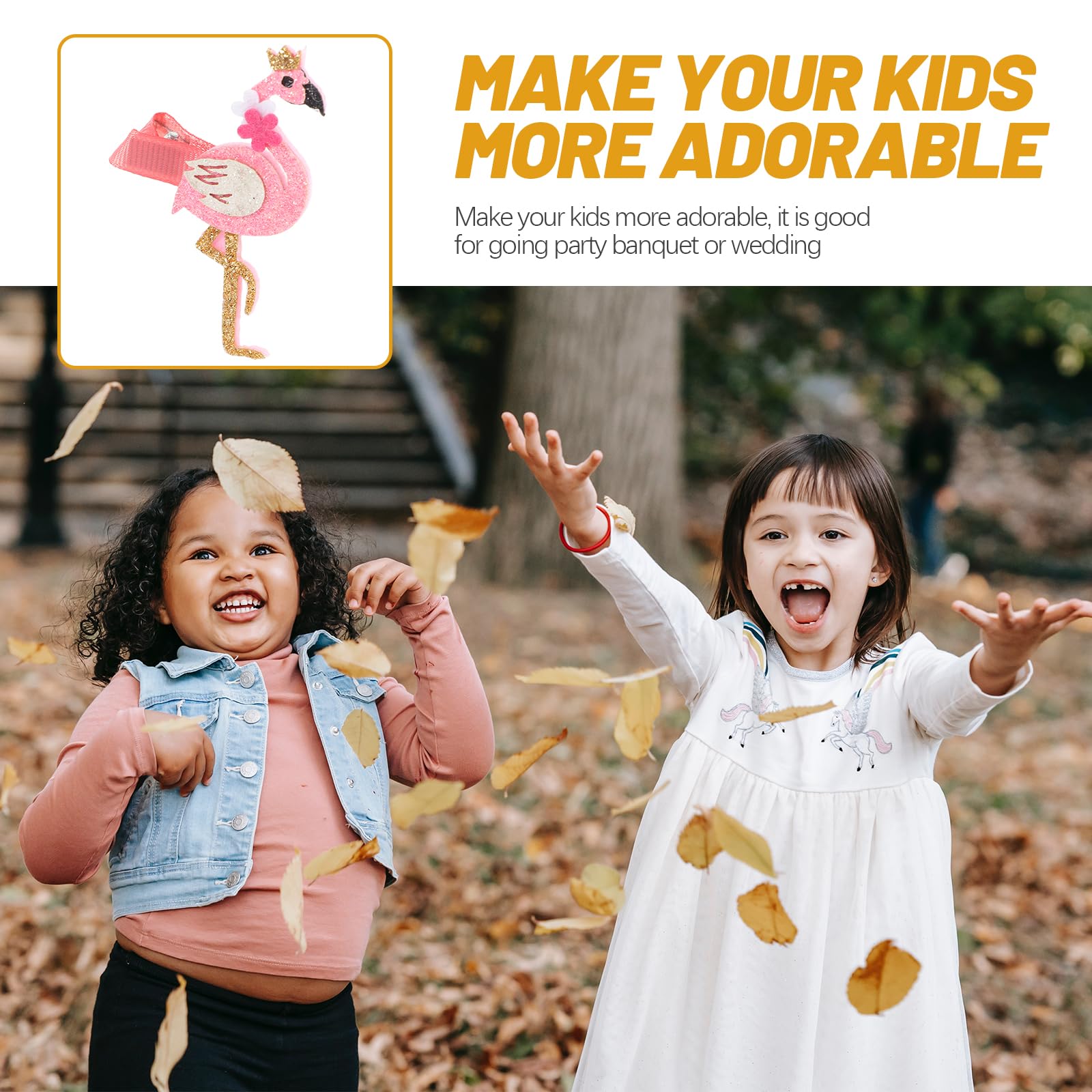 Amosfun Flamingo Hair Clips for Girls & Teens - Pink Hair Barrettes & Hairpins for School, Parties & Everyday Styling