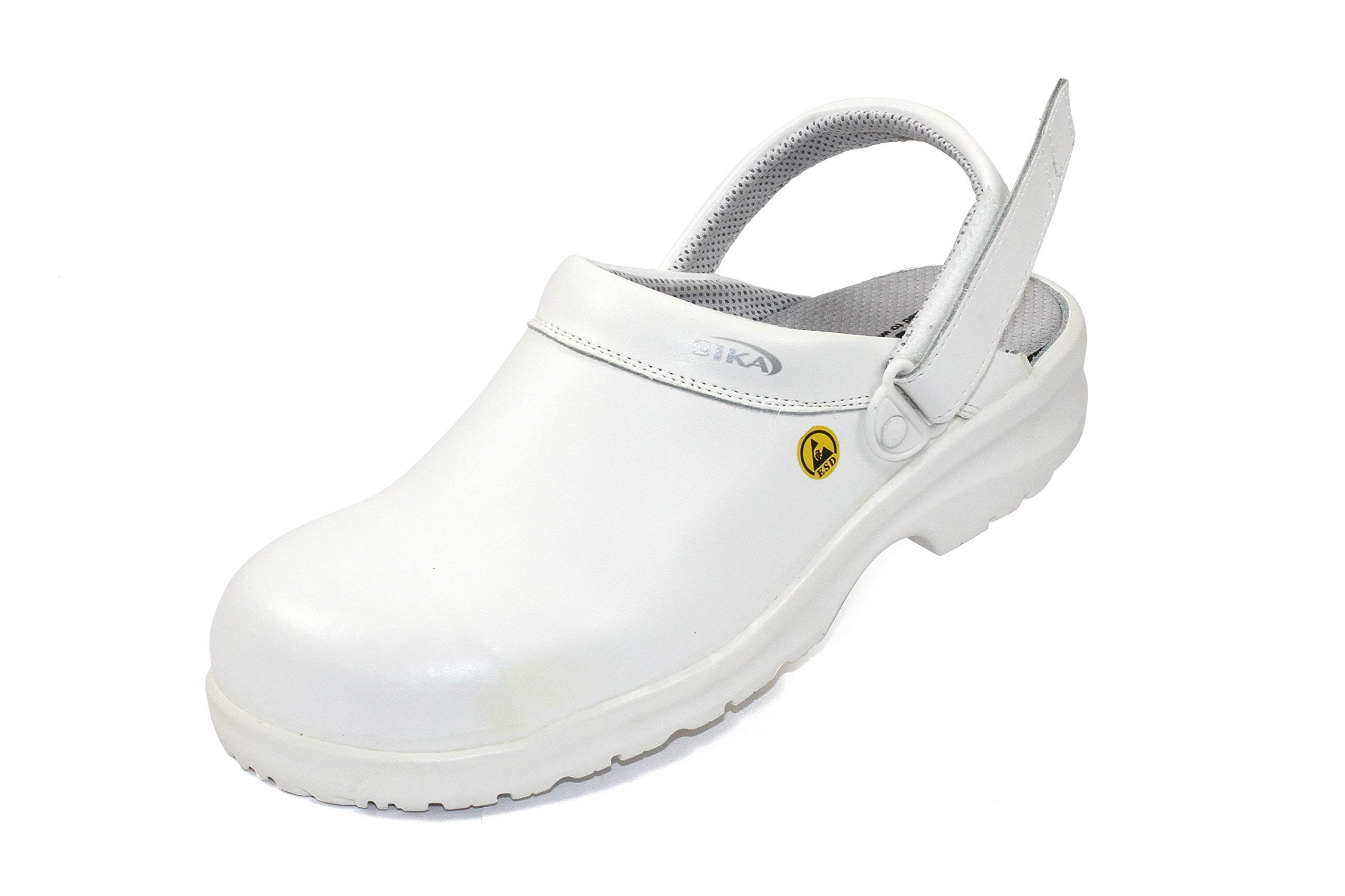 SIKA 19467 Fusion ESD Non-Slip Clog Shoes - Safety Work Shoes for Pharmaceutical, Food Industry, Hospital, Care, Catering (HORECA), Kitchen, Service & Cleaning Professionals - Perfect for Hygienic Environments & Slip-Resistant Workplaces
