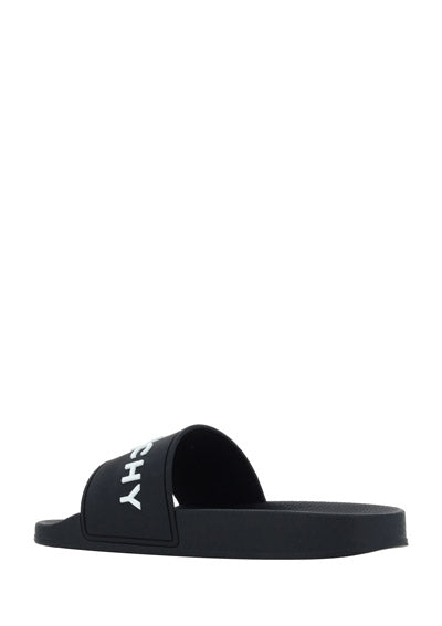 Comfortable Rubber Slide Sandals for Men & Women - Black/White - Perfect for Beach, Pool, and Summer Outdoor Activities