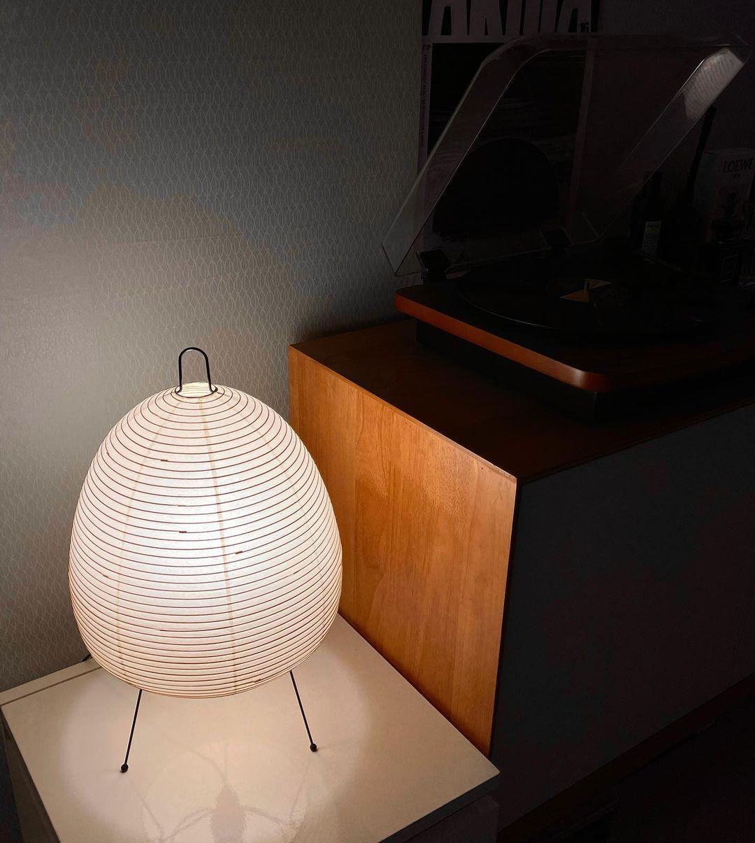 Japanese Akari Paper Table Lamp - Handmade Shoji Style Lighting for Bedroom, Living Room & Office - Warm Ambient Light for Relaxation & Decor