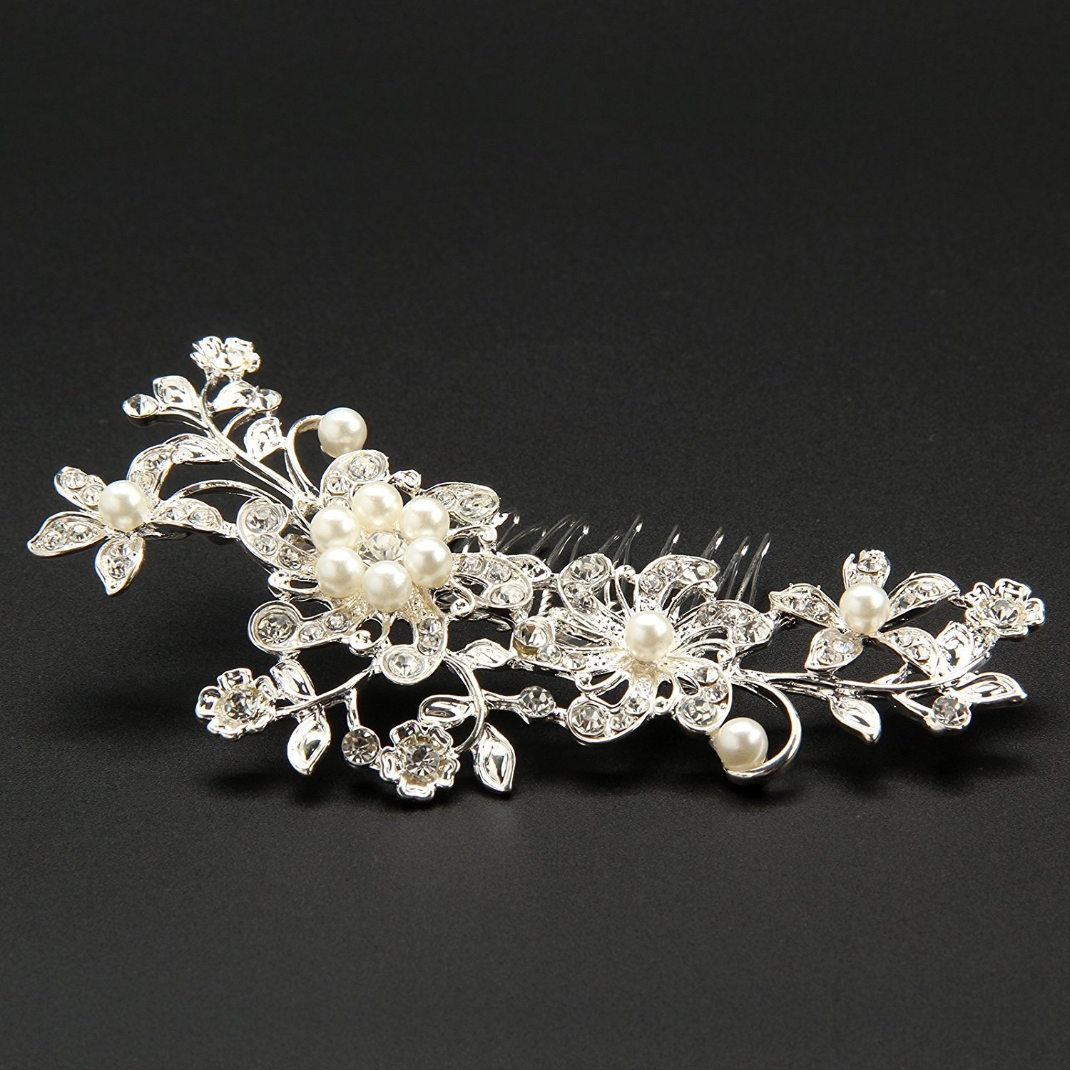 Pearl Flower Hair Comb Clip for Brides & Women - Wedding & Party Accessories