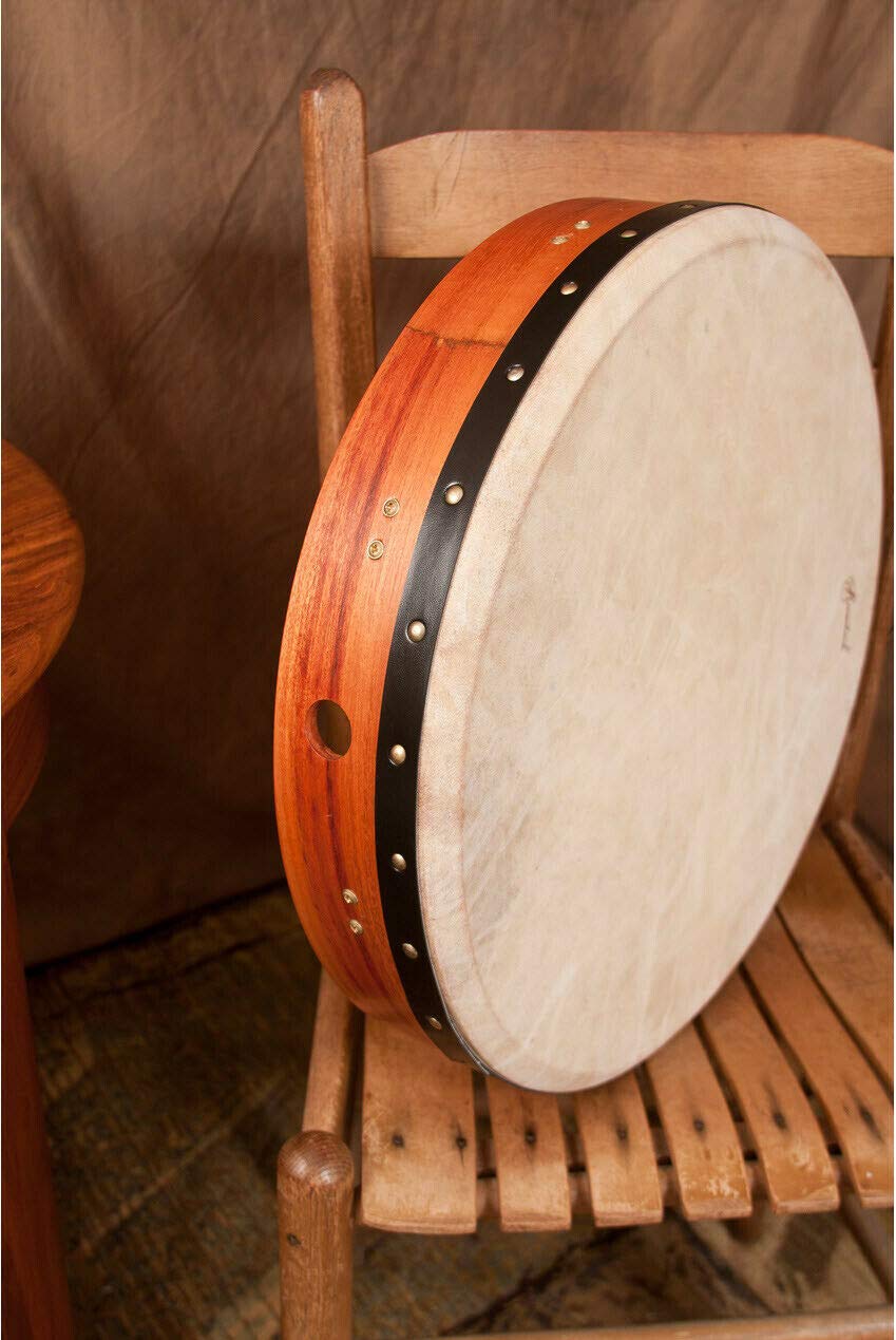 Roosebeck Tunable Irish Bodhran Drum Set with Tipper - Red Cedar Wood, Includes Instructional Book & CD by Steafan Hannigan | Perfect for Celtic Music, Traditional Irish Performances & Music Education