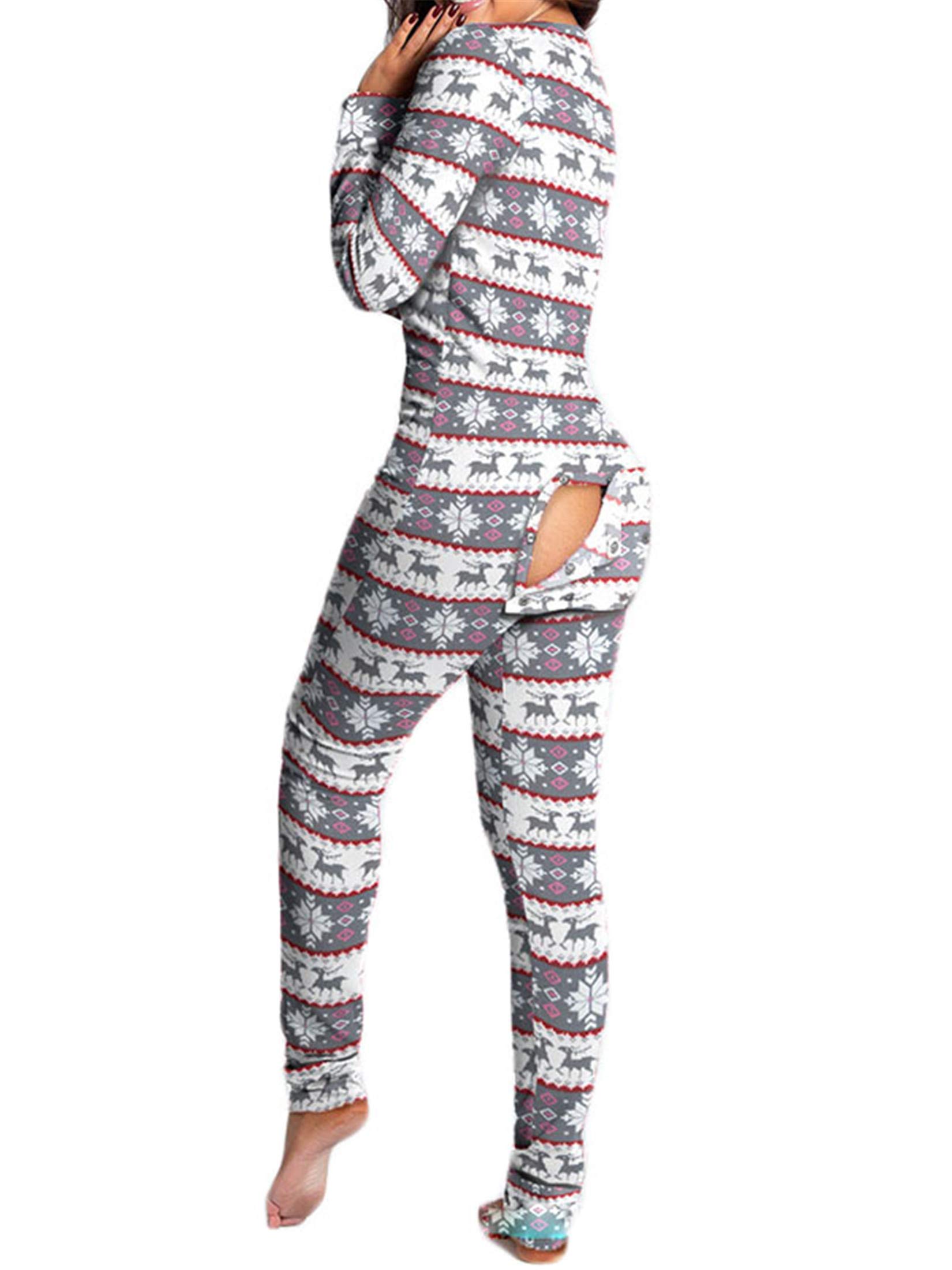 Andongnywell Women's Sexy Button-Up Jumpsuit - Long Sleeve Bodycon Romper with Butt Buttons | One Piece Bodysuit for Night Out, Date Night & Loungewear Pajamas
