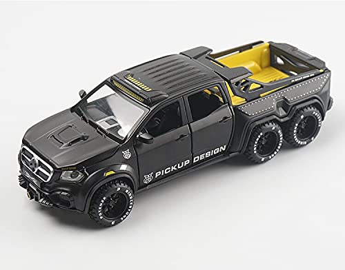 128 Scale Alloy Metal Pull Back Toy Pickup Truck with Sound & Light - Realistic Simulation Car Model for Boys - Green Miniature Vehicle for Play, Collection & Gifts