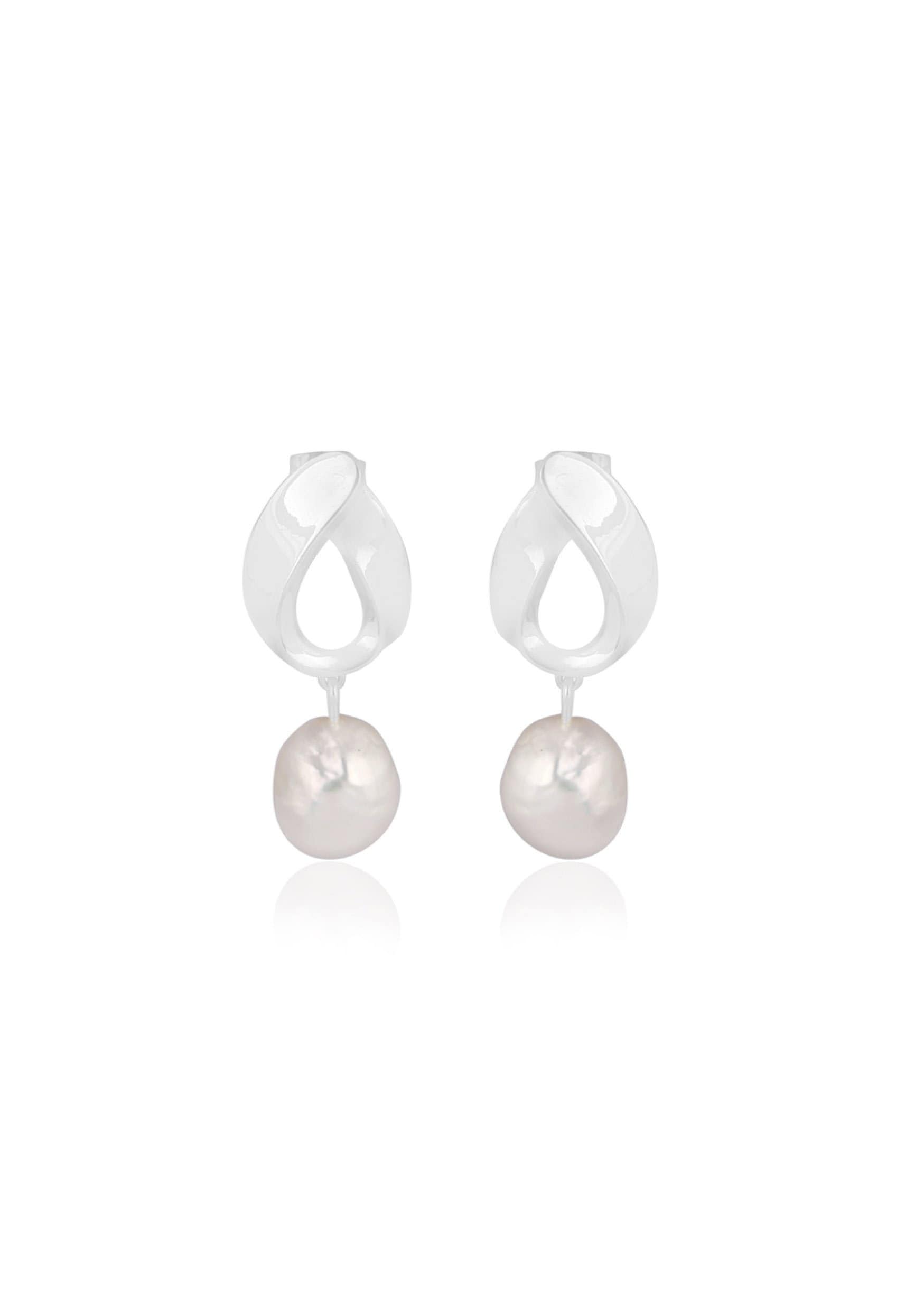 Modern Art Pearl Drop Stud Earrings for Wedding – Elegant Bridal Jewelry by Lola Knight | Perfect for Brides, Bridesmaids & Formal Occasions