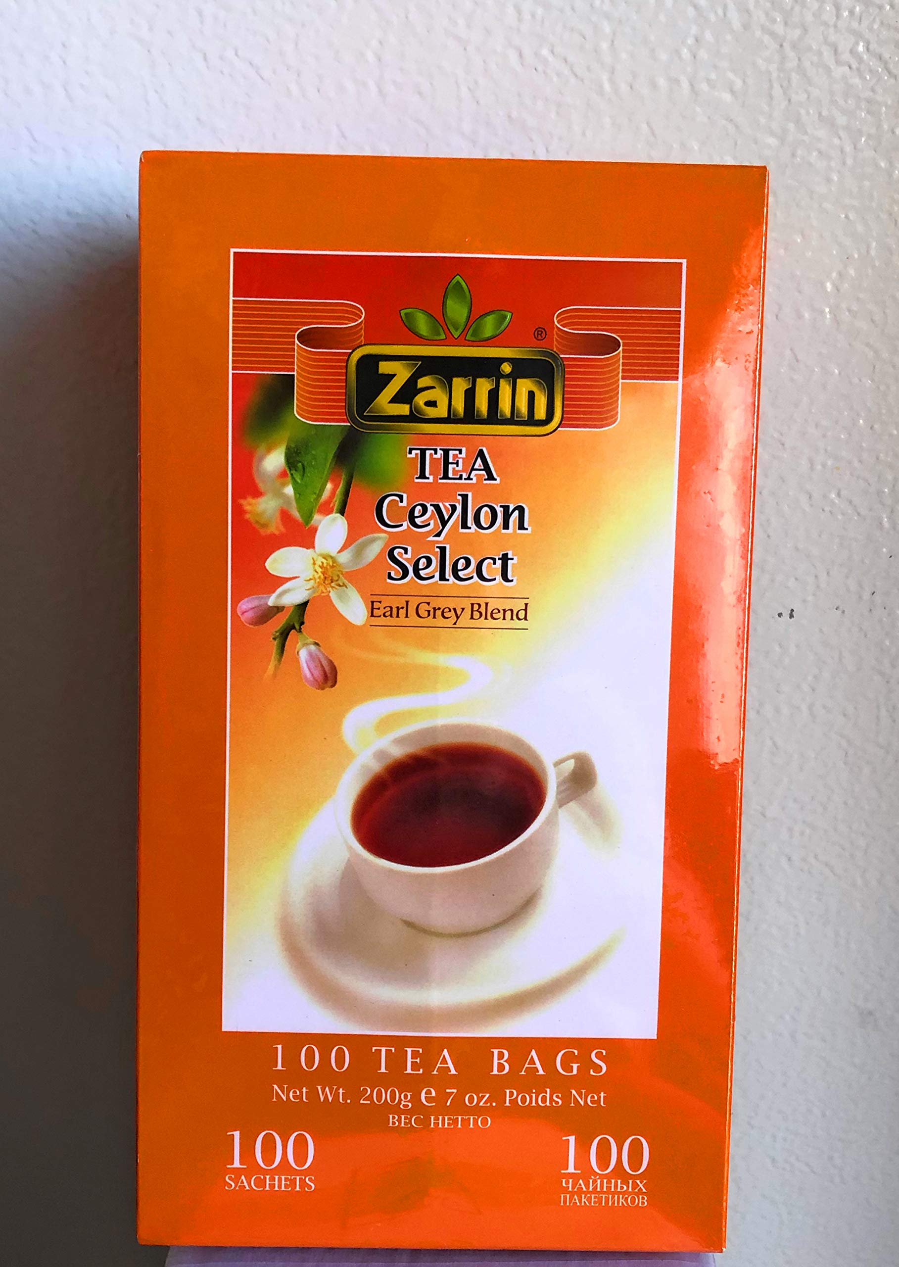 Premium Zarrin Tea Ceylon Earl Grey Black Tea Blend - 100 Individually Wrapped Tea Bags for Home, Office & Gifting | Aromatic Loose Leaf Tea Alternative | Perfect for Afternoon Tea, Relaxation & English Tea Parties