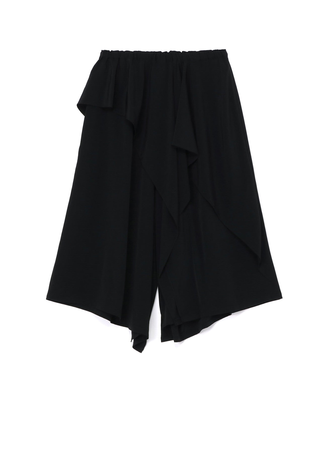 Elegant Crepe de Chine Ruffle Pants for Women - Flowy High Waist Wide Leg Trousers for Casual & Office Wear