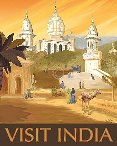 Vintage India Travel Poster by Kem McNair - Choose Your Size | Wall Art for Home, Office & Travel Inspiration