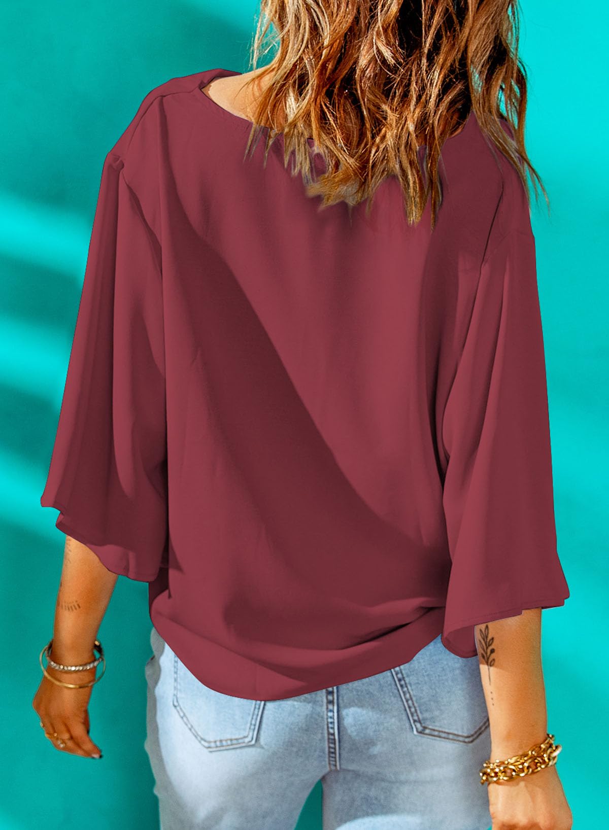 Dokotoo Women's Short Sleeve Chiffon Blouses & Tops - Lightweight Summer Shirts for Work, Office, Dating & Casual Wear