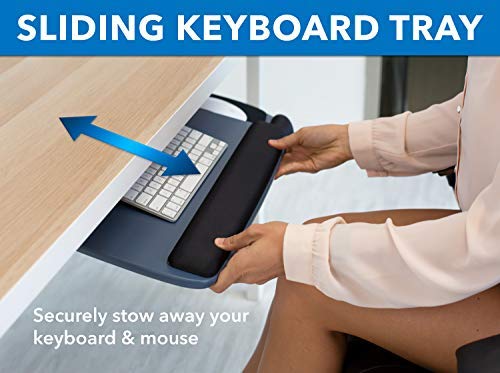 Mount-It! Adjustable Under Desk Keyboard Tray with Ergonomic Wrist Rest - 17.25