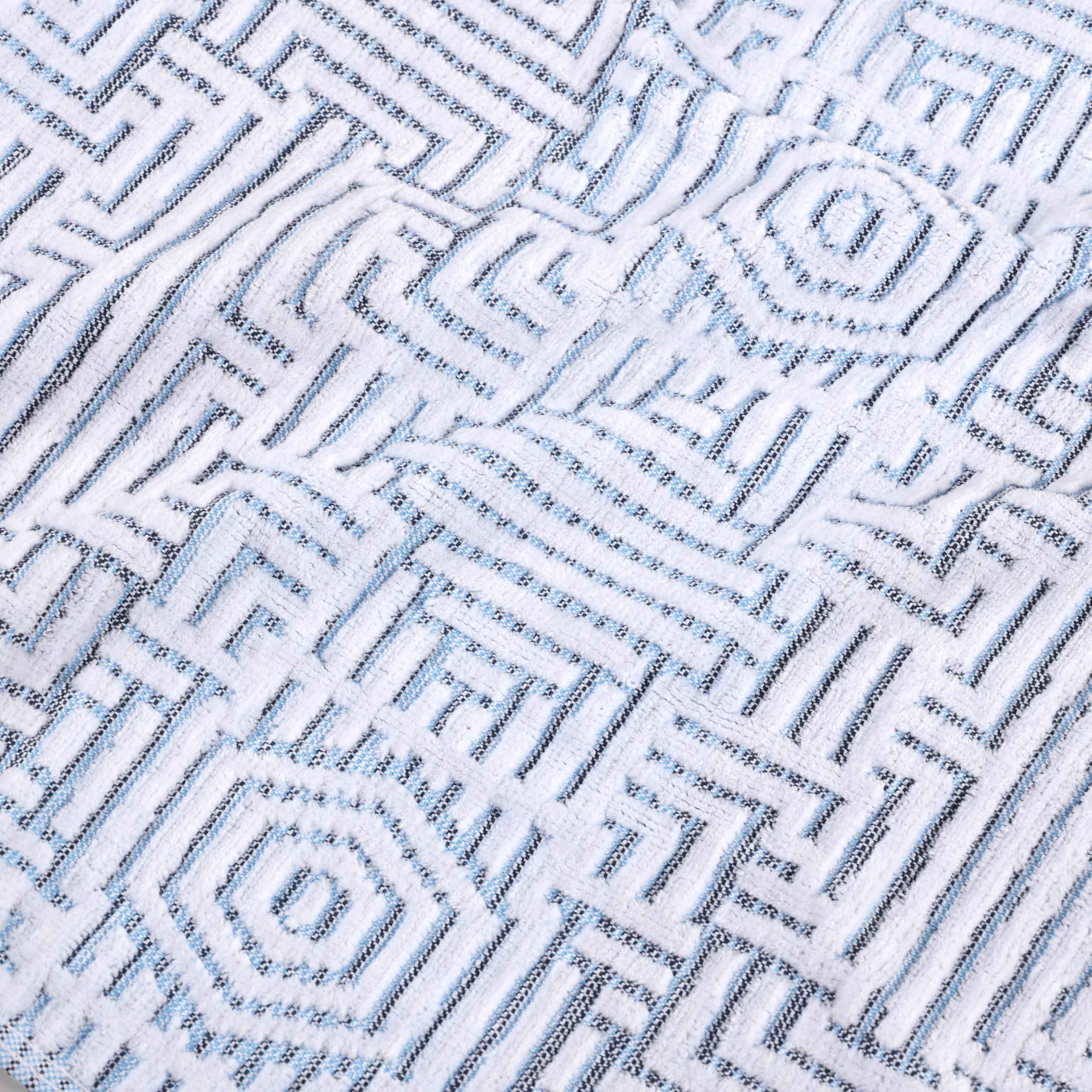 Premium Cotton Modern Geometric Jacquard Plush Bath Towel Set of 3 - Ultra Absorbent & Quick Dry - Luxury Spa, Bathroom & Beach Towels for Home & Travel