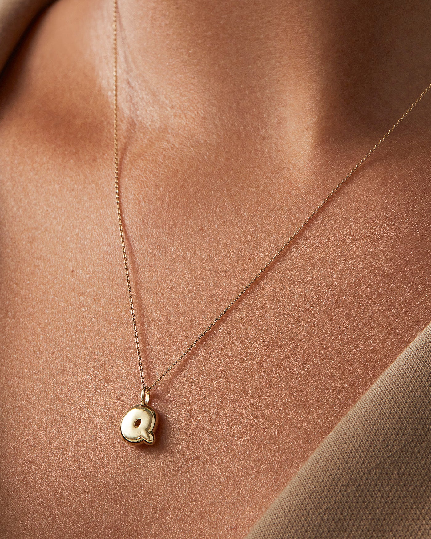 14K Gold Bubble Letter Necklace - Personalized Initial Pendant for Women - Perfect for Gifts, Birthdays, Anniversaries & Everyday Wear