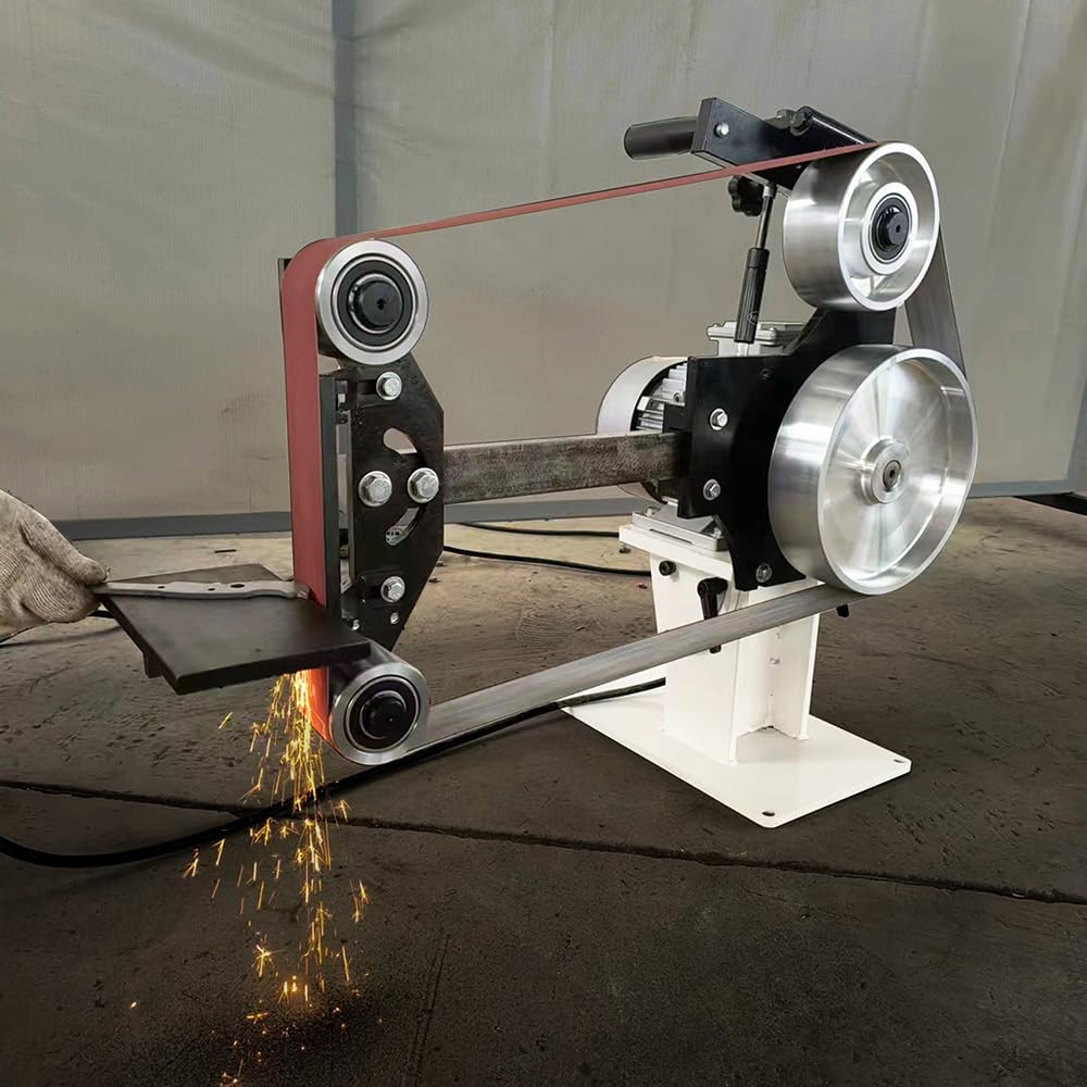 2x72 Inch Variable Speed Belt Sander - Vertical & Horizontal Multi-Angle Belt Grinder for Knife Making, Metal Polishing & Woodworking | Includes 3 Grinding Wheels & Sturdy Base | 110V 0-2840 RPM | Perfect for DIY Projects & Professional Workshops