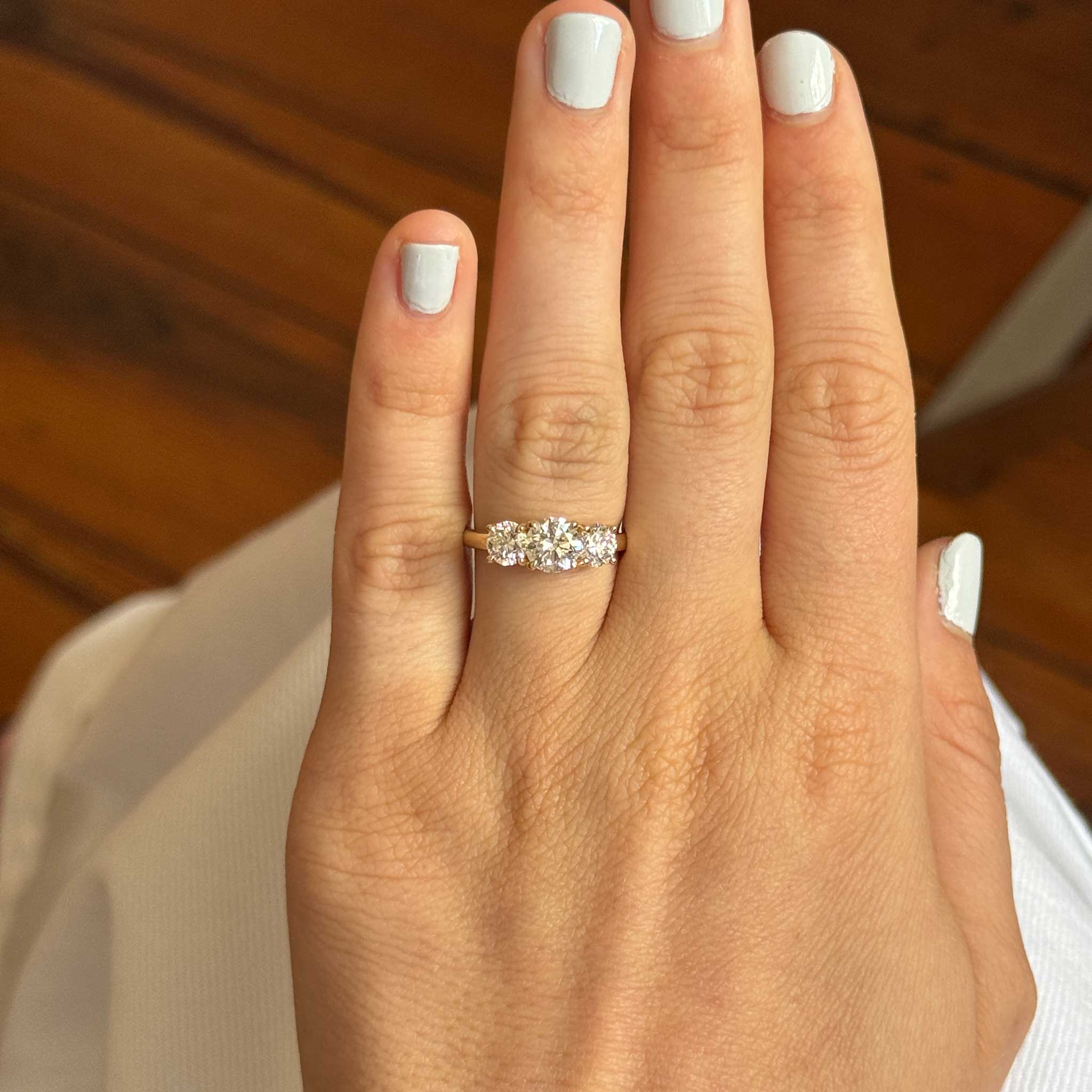 2ctw J SI1 Round Brilliant Diamond Three Stone 14K Gold Engagement Ring for Women - Perfect for Proposals, Anniversaries & Bridal Jewelry Gifts