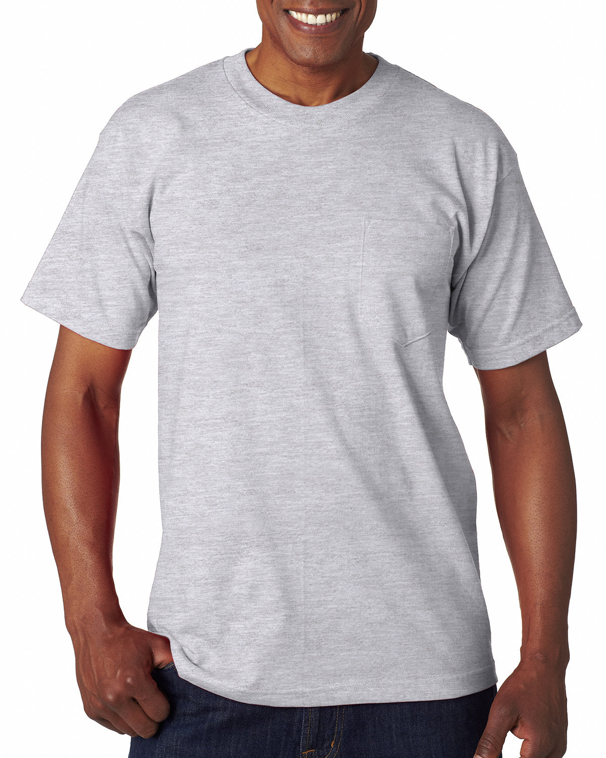 Bayside BA7100 Men's 6.1 oz 100% Cotton Pocket T-Shirt - Soft Comfort Fit Casual Tee for Everyday Wear, Work & Outdoor Activities