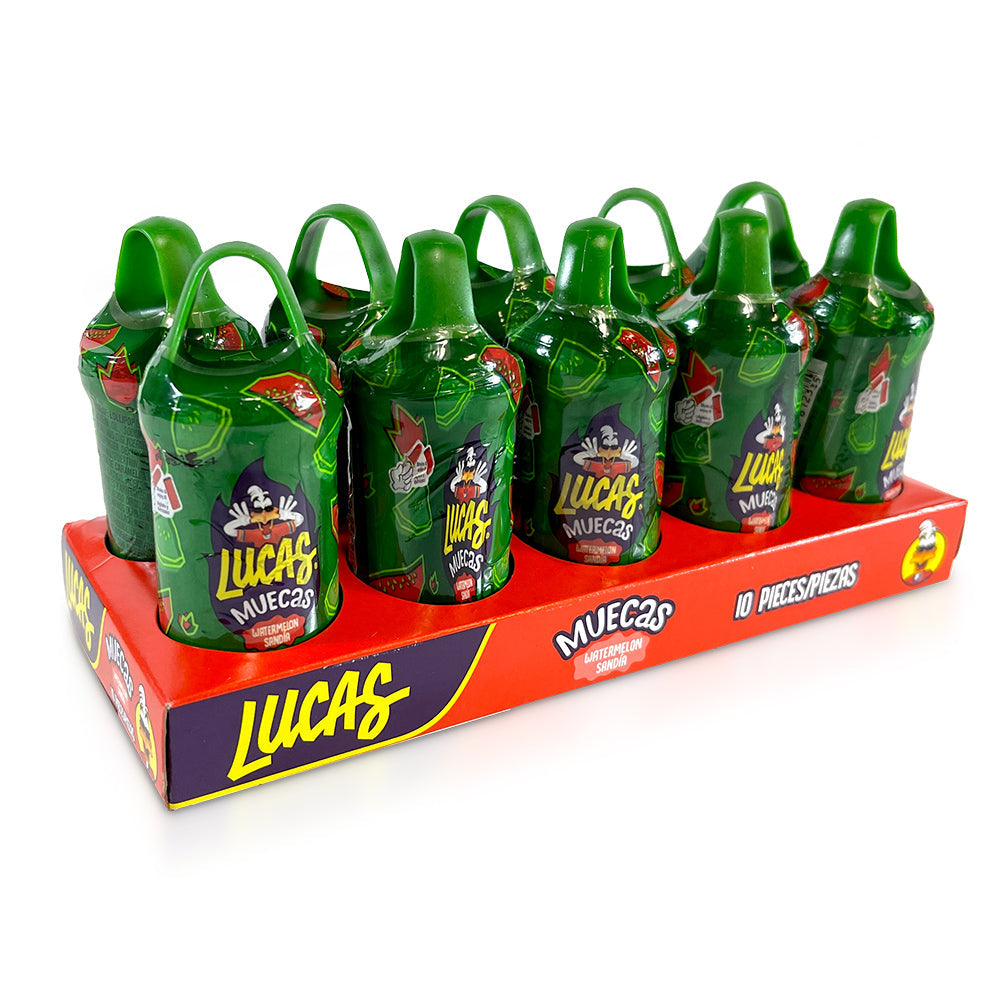 Lucas Muecas Watermelon Flavor Chewing Gum | 10ct Pack of Bubble Gum for Kids & Adults | Perfect for Parties, Gifts & On-the-Go Snacking