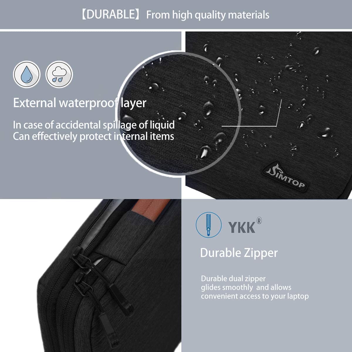 13 Inch Laptop Sleeve Case for MacBook Pro & Air - Water Resistant YKK Zipper Protective Cover - Lightweight Polyester Bag for Work, School & Travel