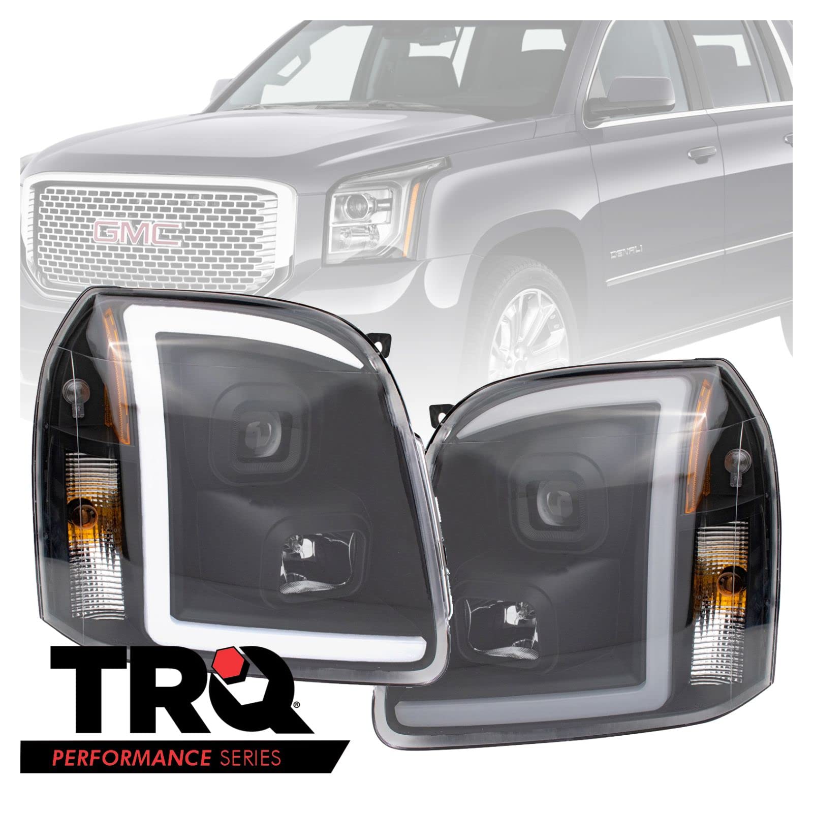 GMC Yukon Headlight Assembly Set (2007-2014) - Halogen Compatible for Night Driving