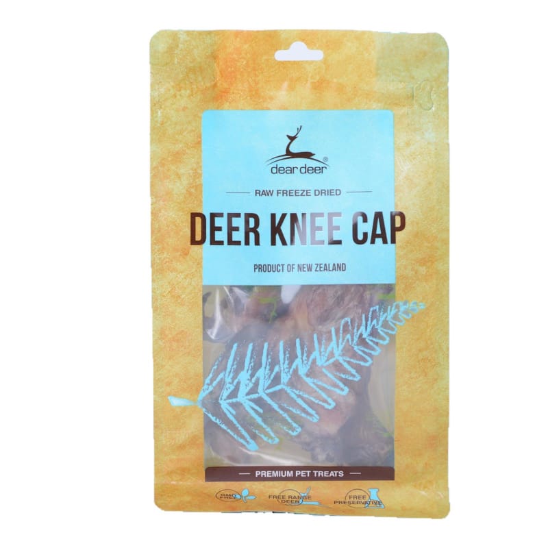 Dear Deer Knee Cap Freeze Dried Dog & Cat Treats 120g - Natural Joint Support Snacks for Pets, Grain-Free Training Rewards & Dental Chews - Perfect for Senior Dogs, Active Cats & Puppy Teething