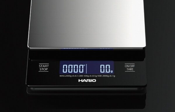 Hario V60 Metal Coffee Drip Scale - Precision Digital Espresso Brewing Scale with Timer for Pour Over, Cold Brew & French Press Coffee Making at Home or Cafe